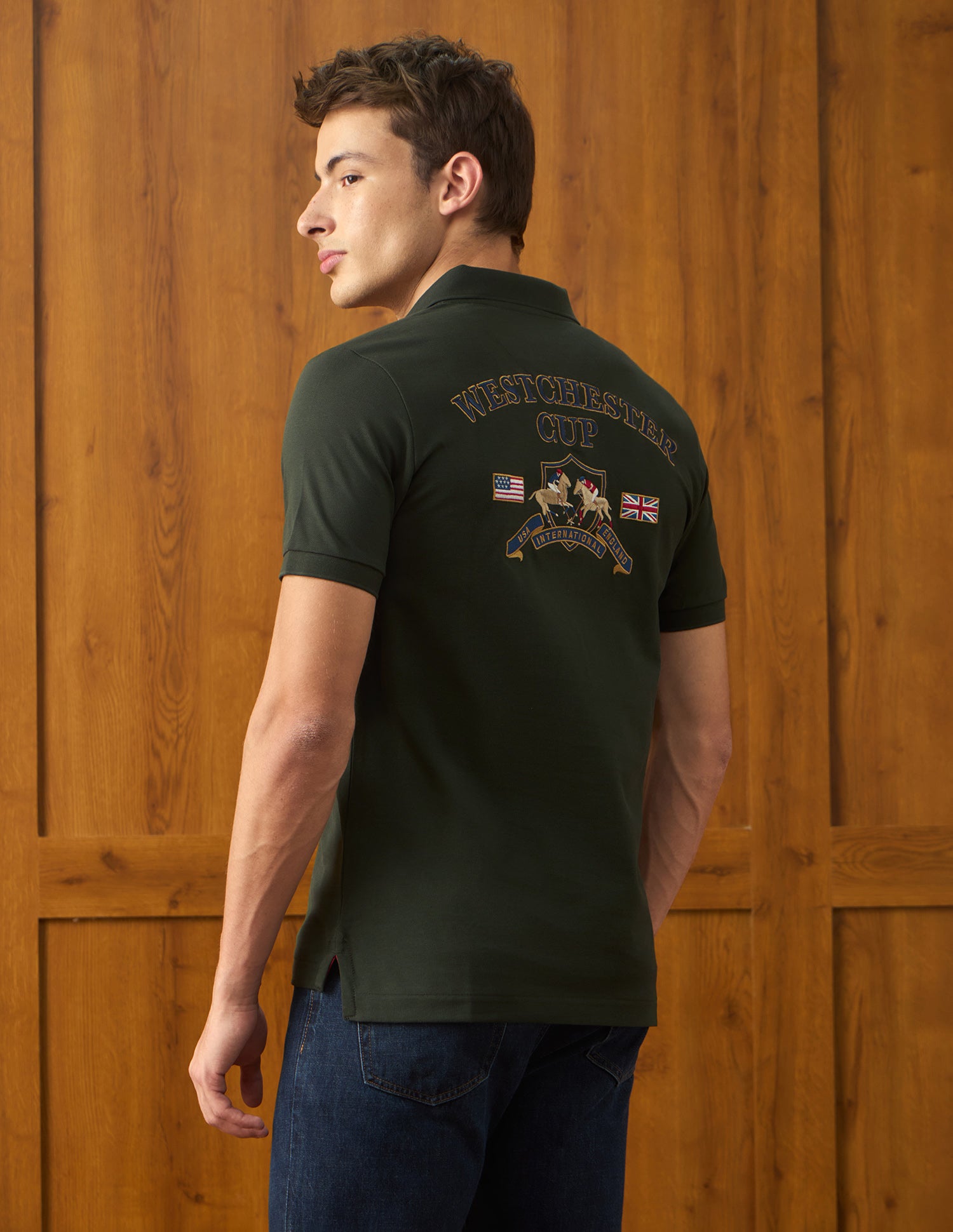 Solid Slim Fit Polo Shirt Olive - U.S. Polo Assn. India | Large