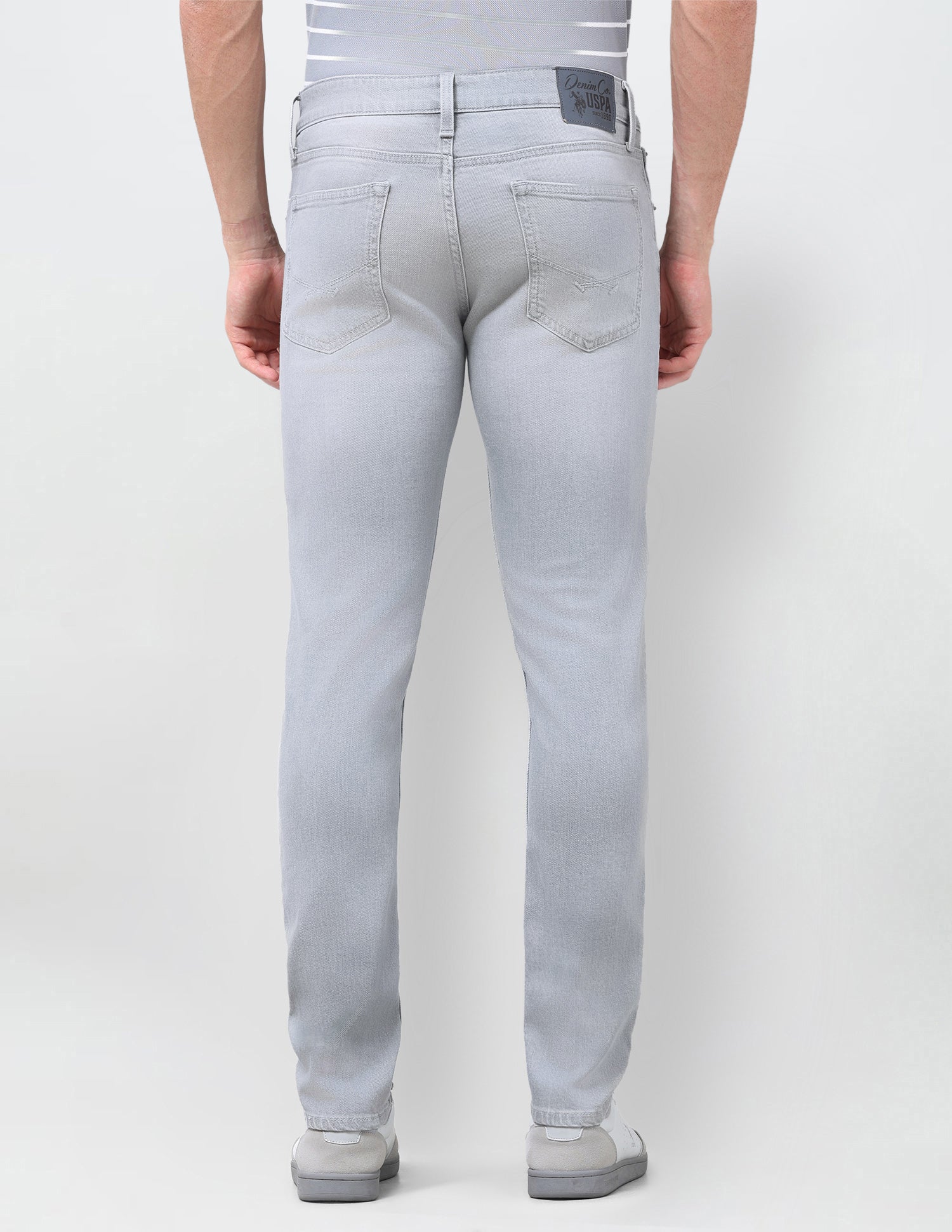 Brandon Slim-Tapered Fit Grey Jeans Washed Grey - U.S. Polo Assn. India | Large