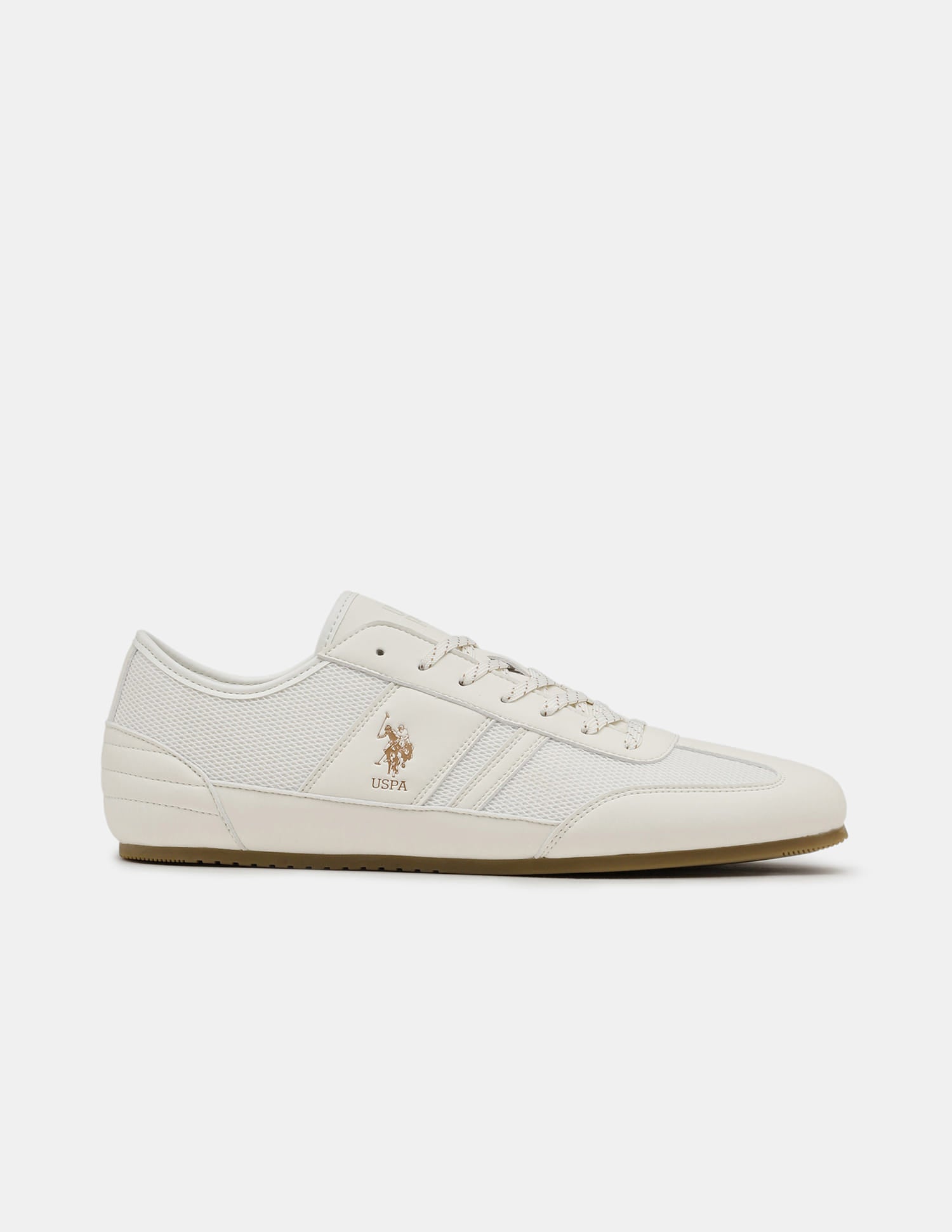 Round Toe Lace Ups Streak Sneakers White - U.S. Polo Assn. India | Large