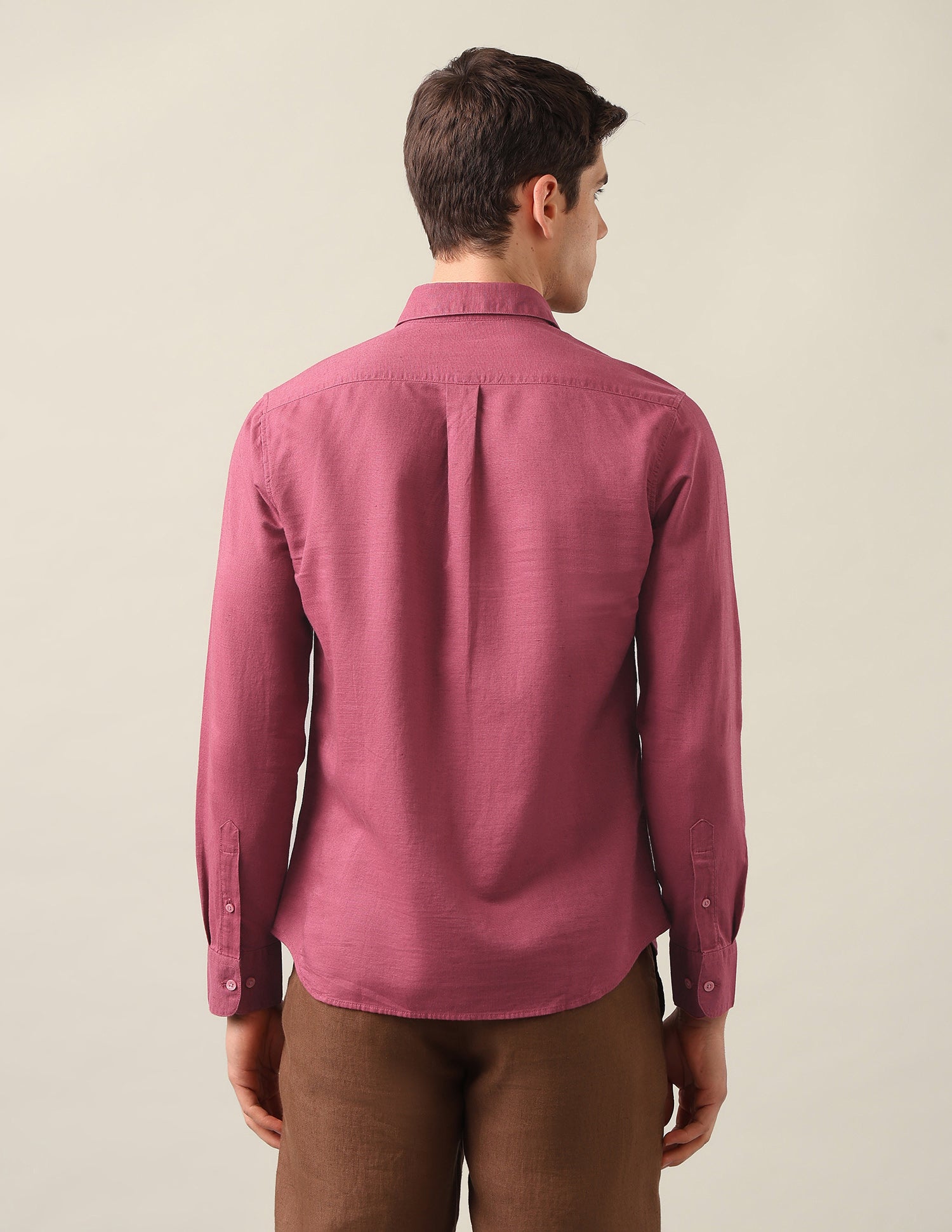 Tailored Fit Solid Shirt Maroon - U.S. Polo Assn. India | Large