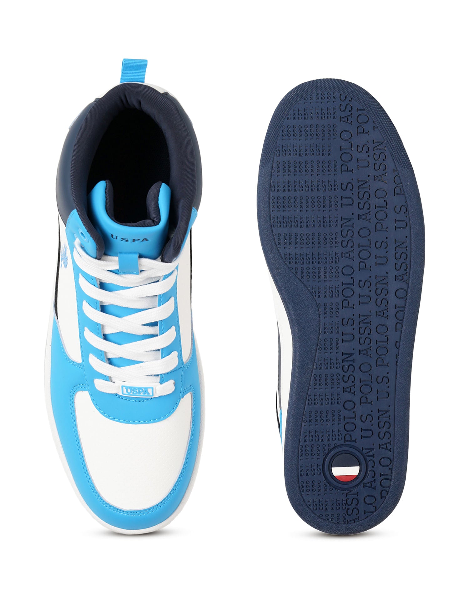 Men Myles Lt. Blue Retro Court Mid Top  Sneakers Light Blue - U.S. POLO ASSN. | Large