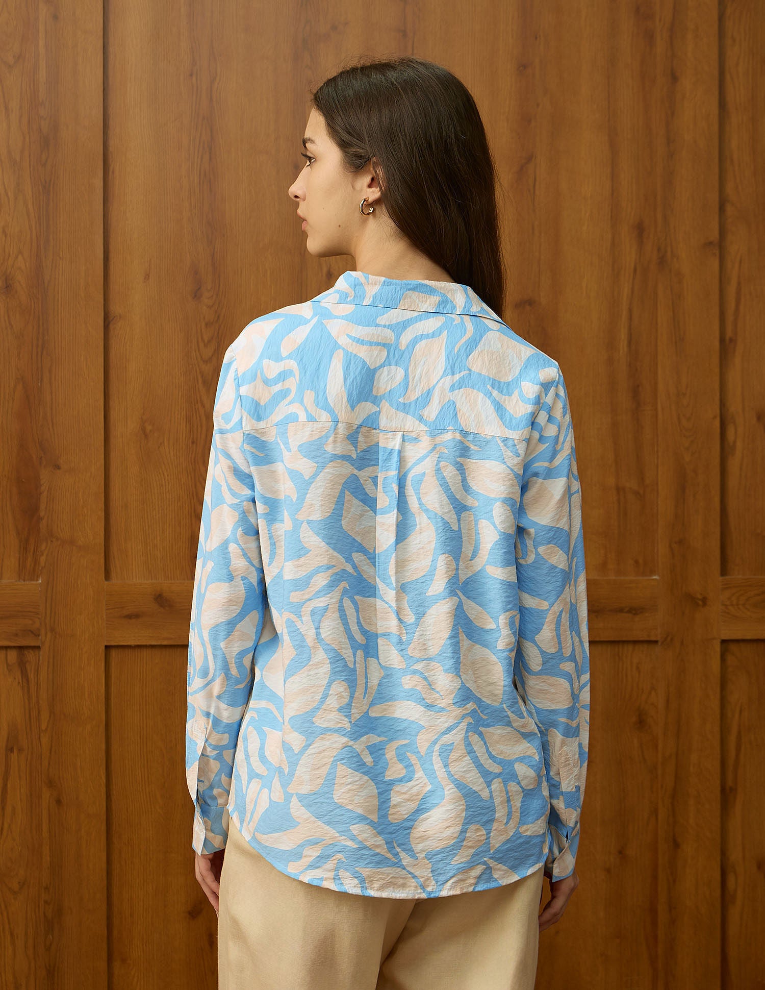 Relaxed Fit Abstract Printed Shirt Light Blue - U.S. POLO ASSN. | Large