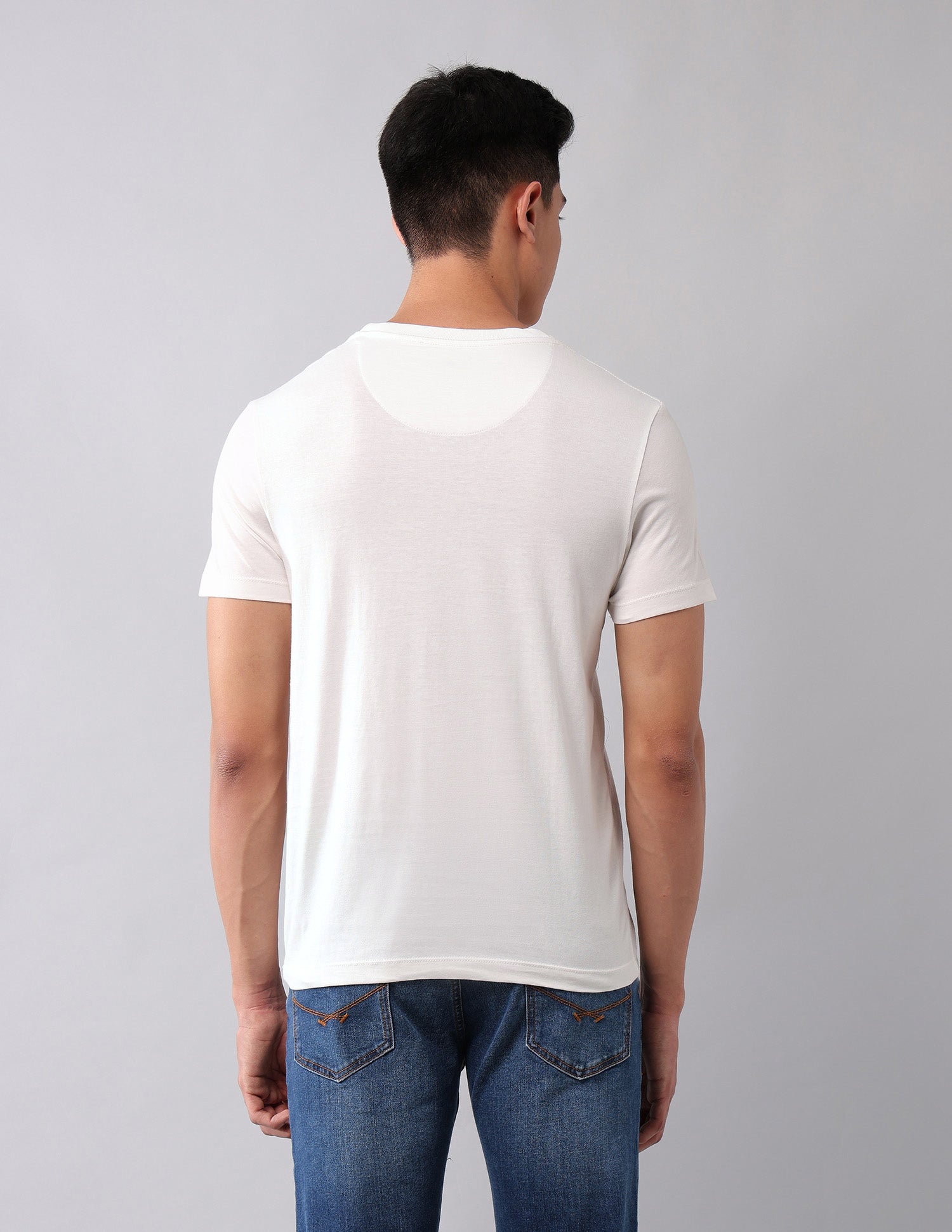 Pure Cotton Brand Printed T-Shirt Ivory - U.S. Polo Assn. India | Large