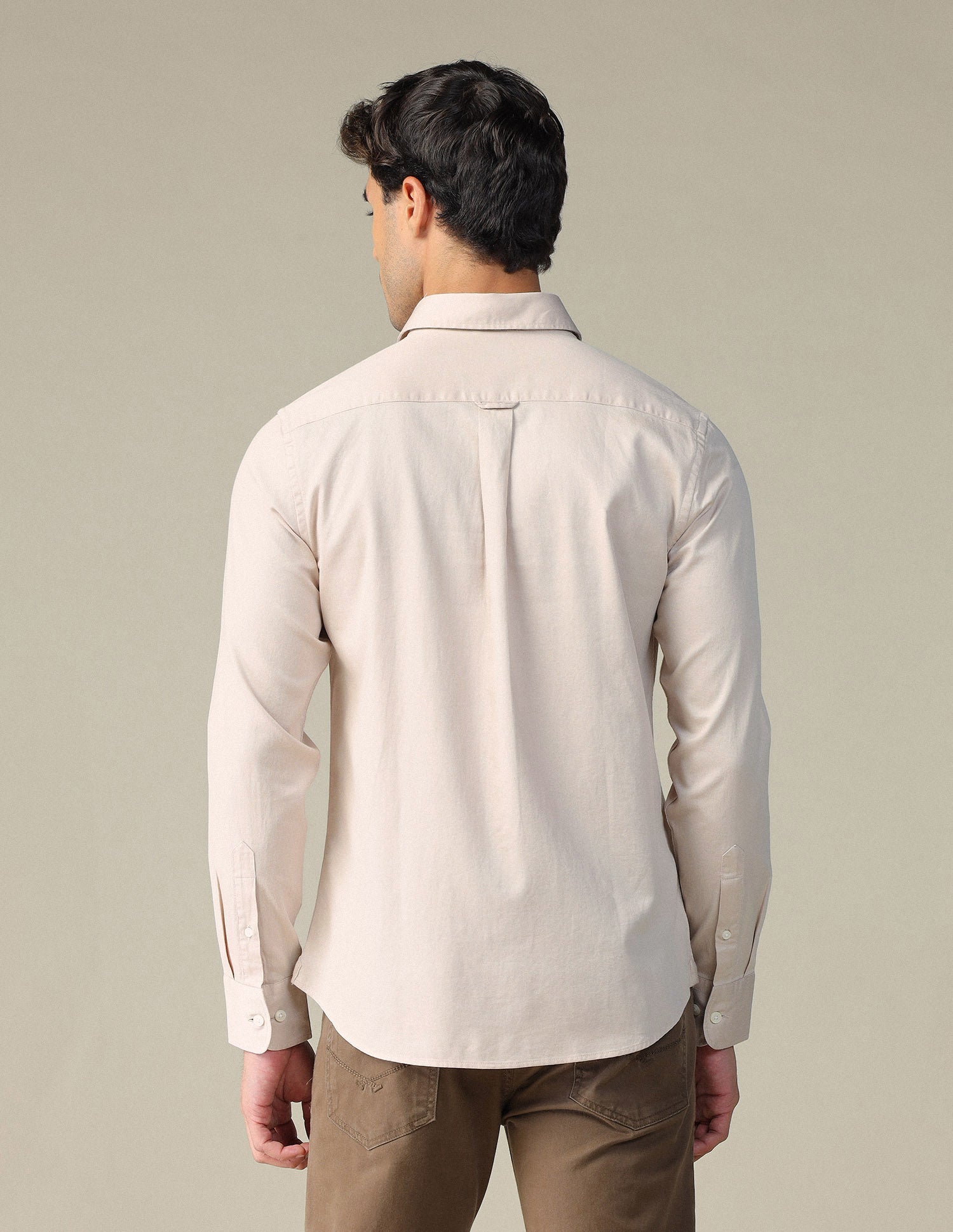 Pure Cotton Tailored Fit Shirt Beige - U.S. POLO ASSN. | Large