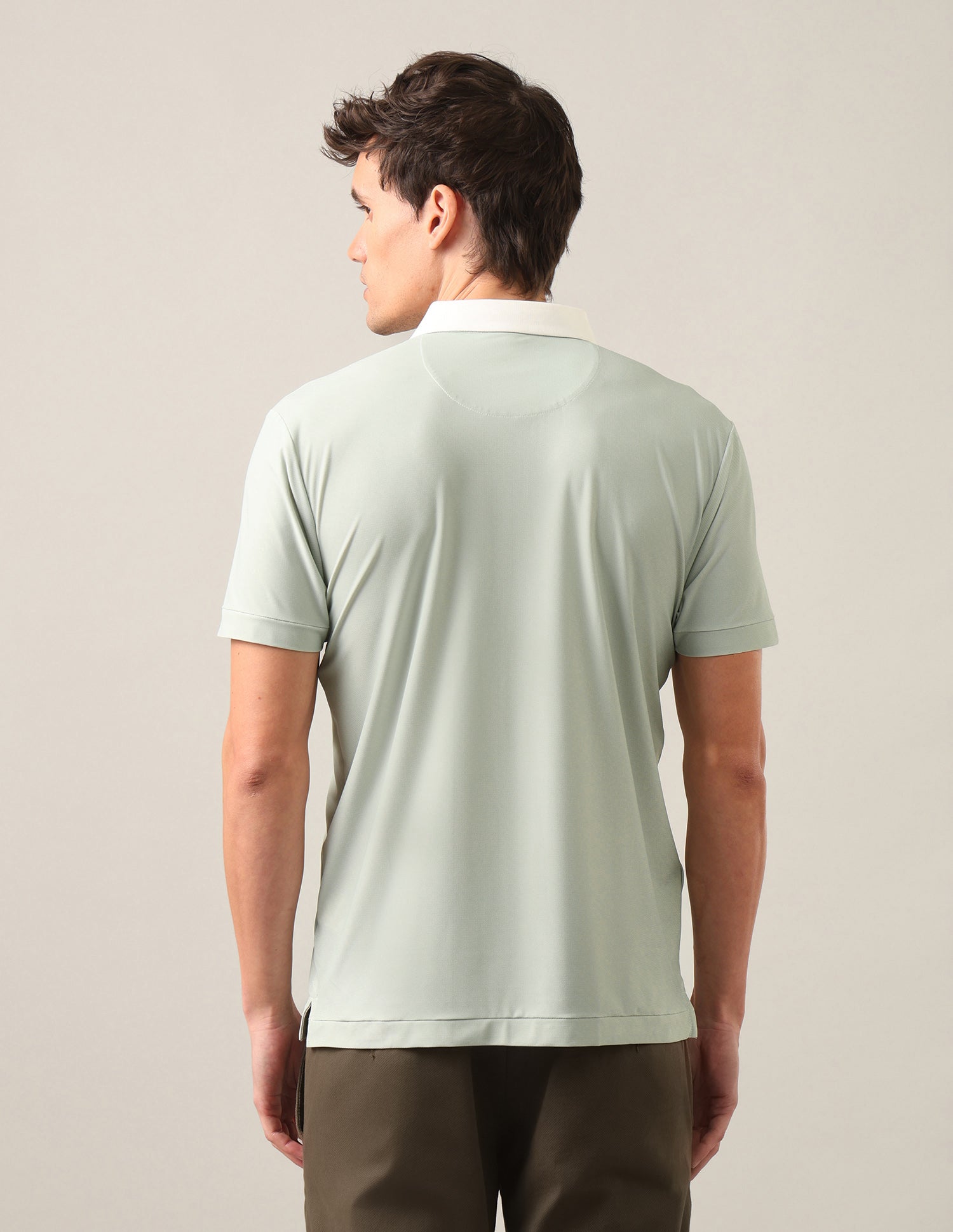 Solid Slim Fit Polo Shirt Light Green - U.S. Polo Assn. India | Large