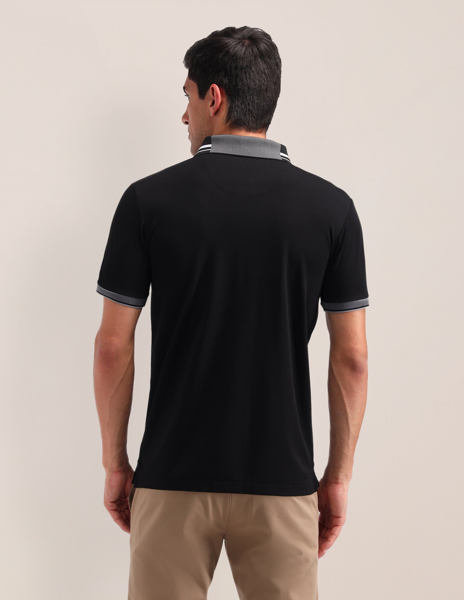 Solid Slim Fit Polo Shirt Black - U.S. Polo Assn. India | Large