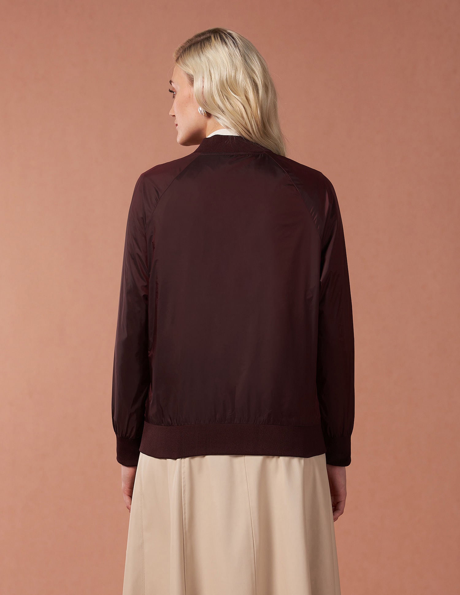 Metallic Bomber Jacket Wine - U.S. POLO ASSN. | Large