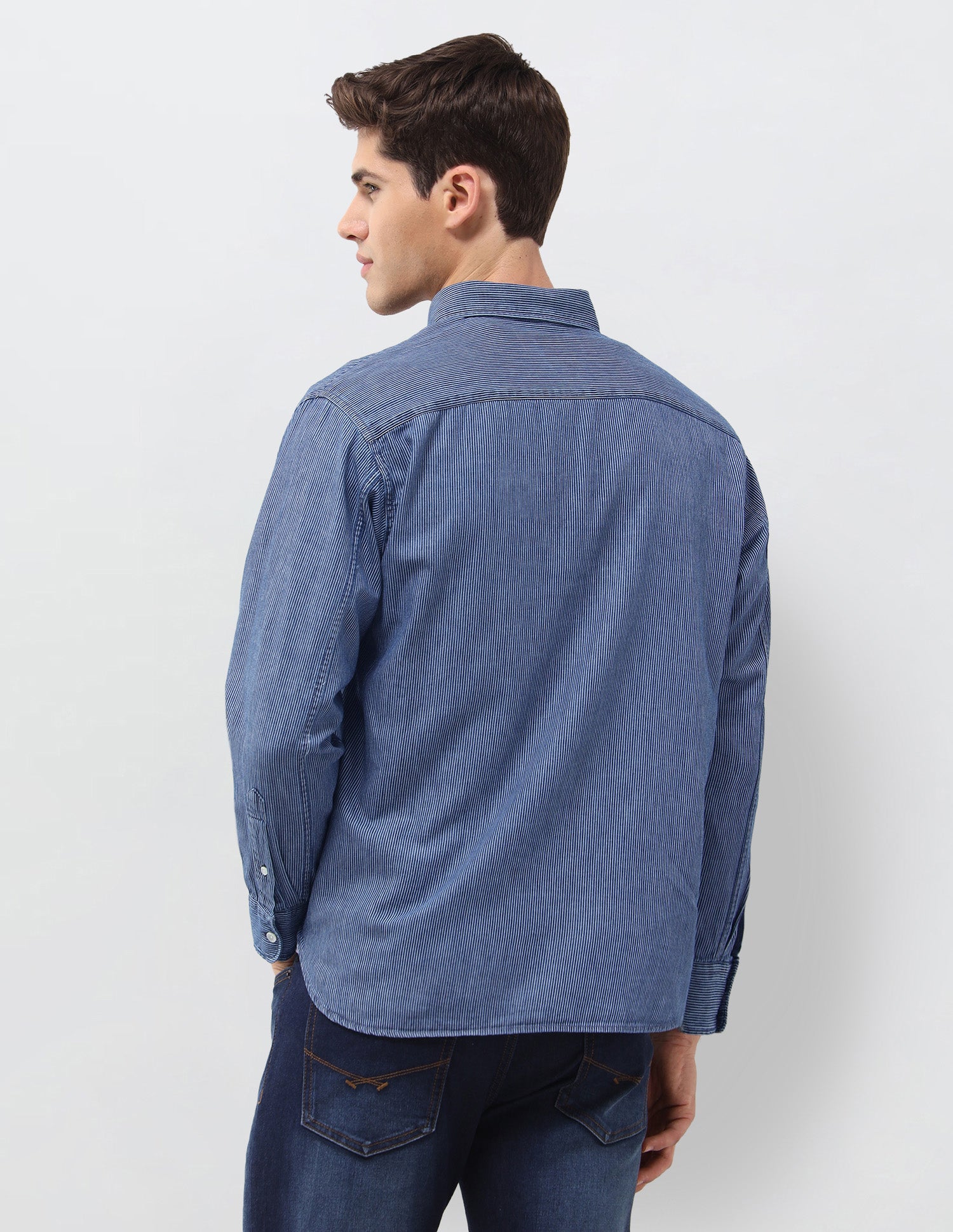 Pinstriped Dobby Shirt Indigo - U.S. Polo Assn. India | Large