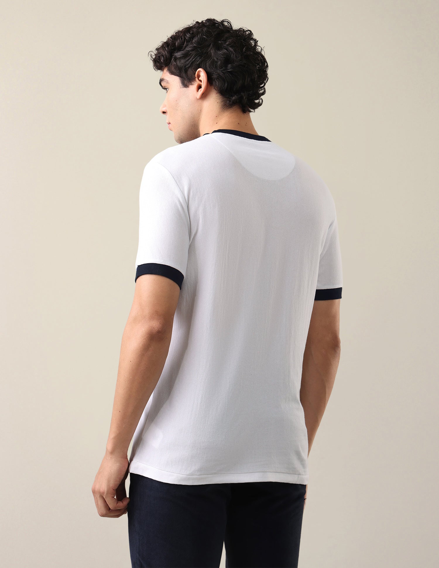 Vertical Striped Slim Fit T-Shirt White - U.S. Polo Assn. India | Large