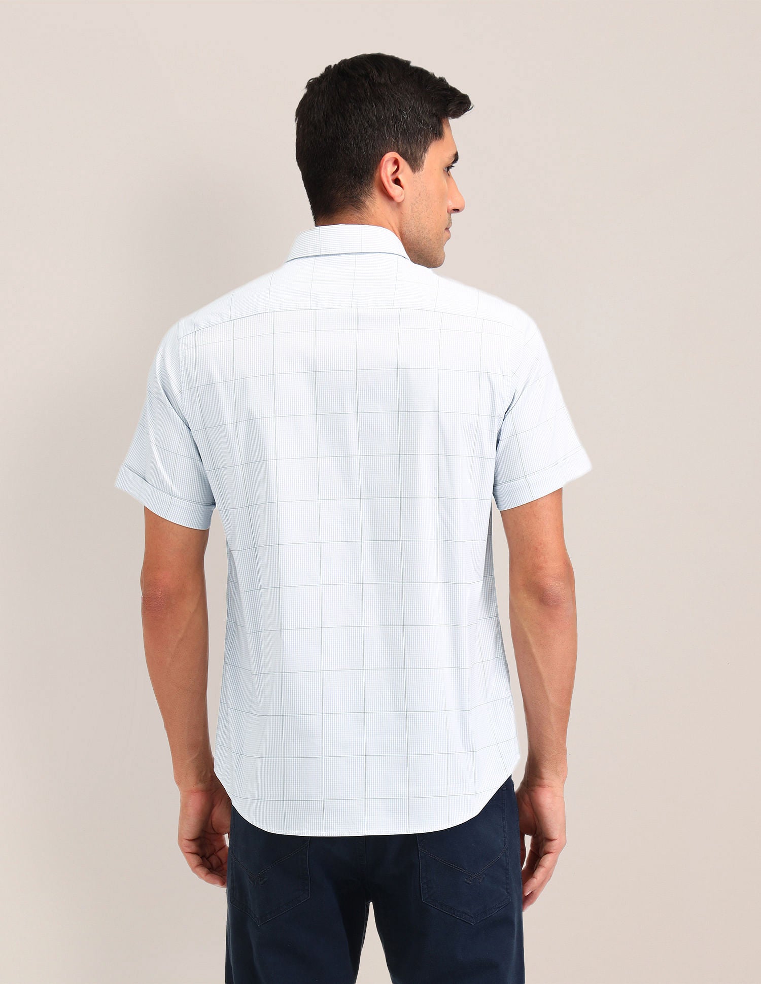 Gingham Checked Tailored Fit Shirt Grey - U.S. Polo Assn. India | Large