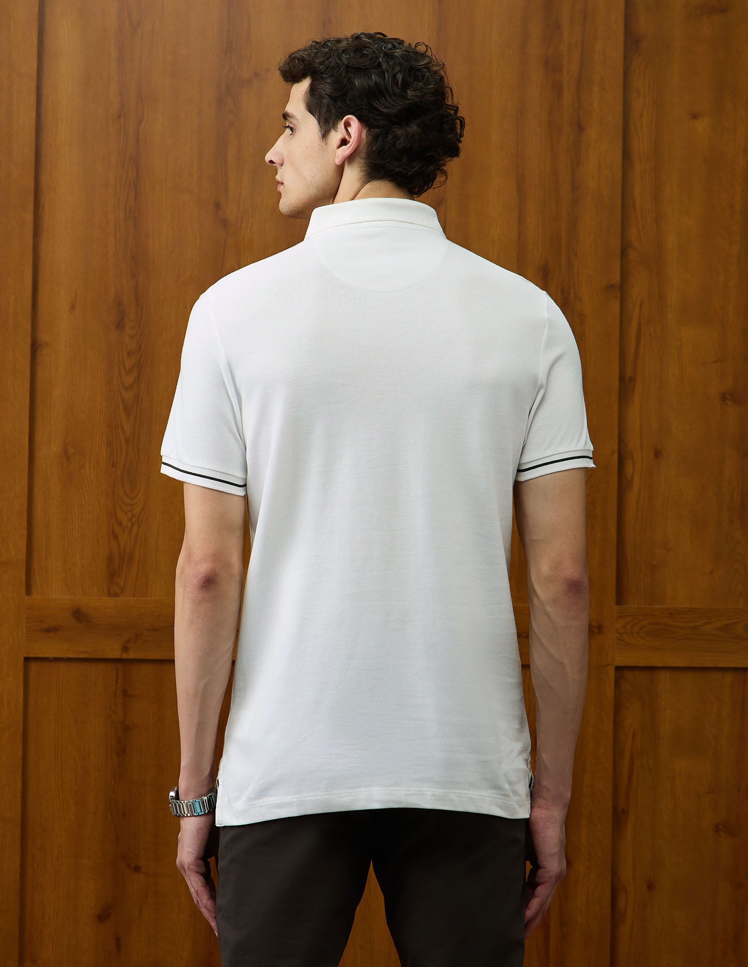 Brand Printed Varsity Theatre Polo Shirt Ivory - U.S. POLO ASSN. | Large