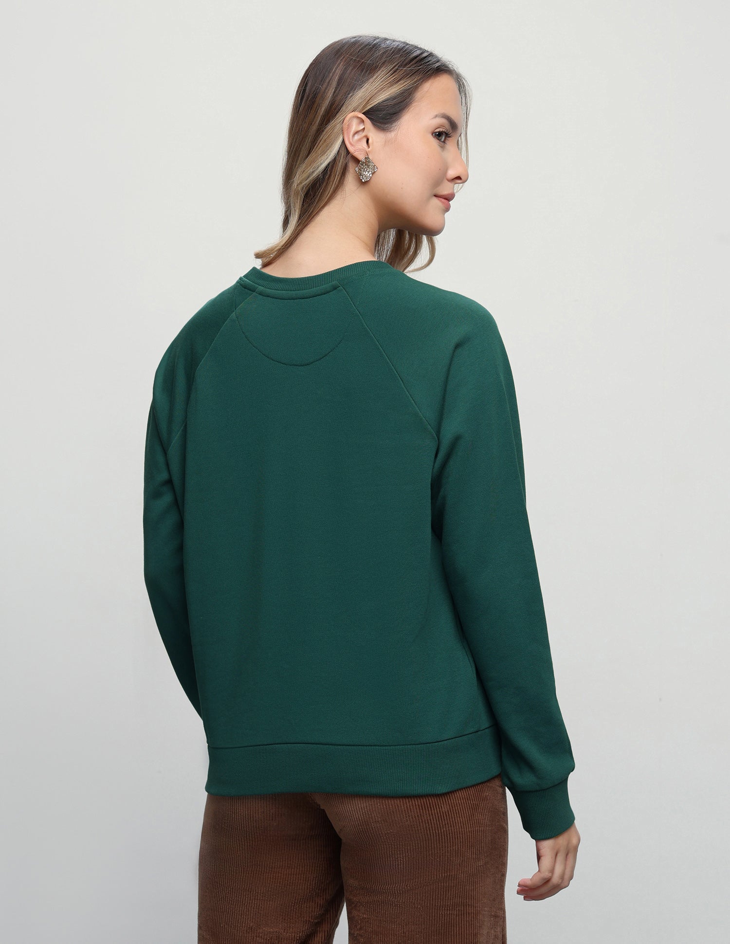 Brand Embellished Regular Fit Sweatshirt Dark Green - U.S. Polo Assn. India | Large