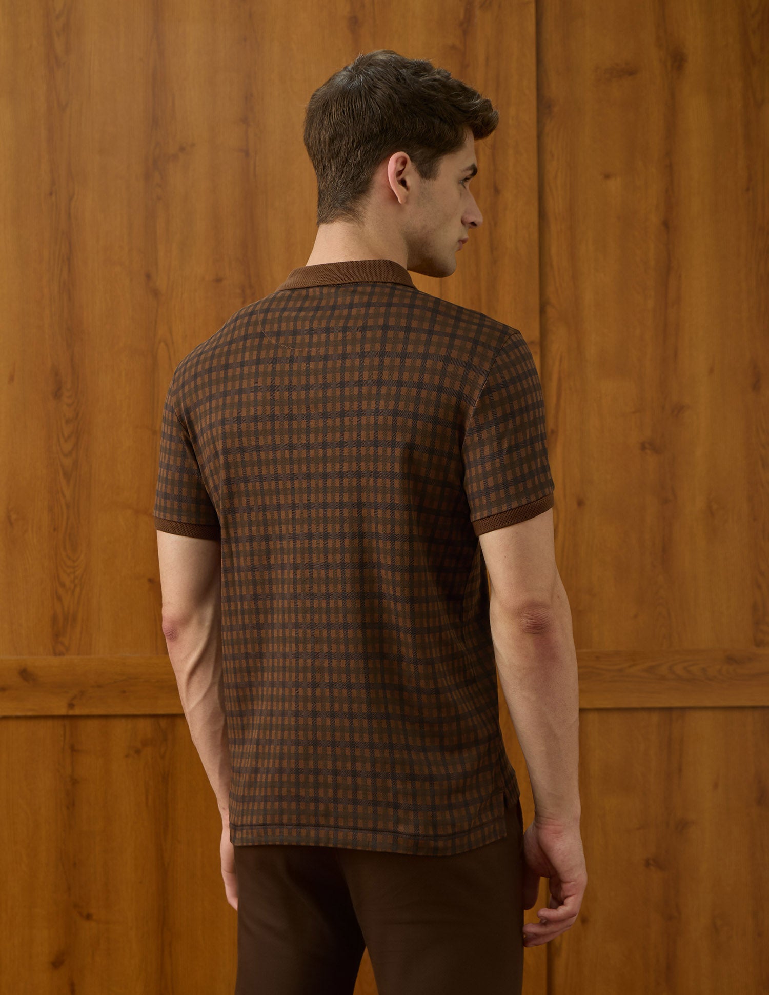 Checked Equestrian Aisle Theater Polo Shirt Dark Brown - U.S. POLO ASSN. | Large