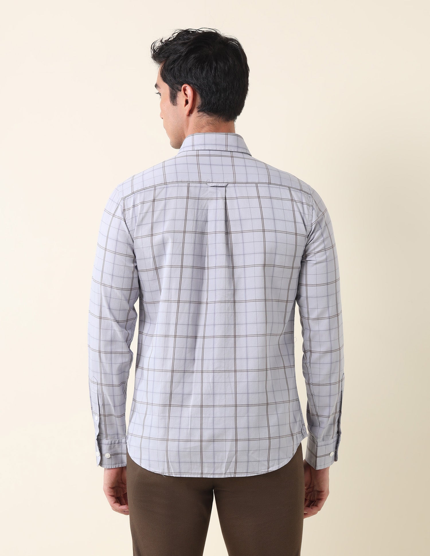 Grid Tattersall Checked Tailored Fit Shirt Grey - U.S. Polo Assn. India | Large