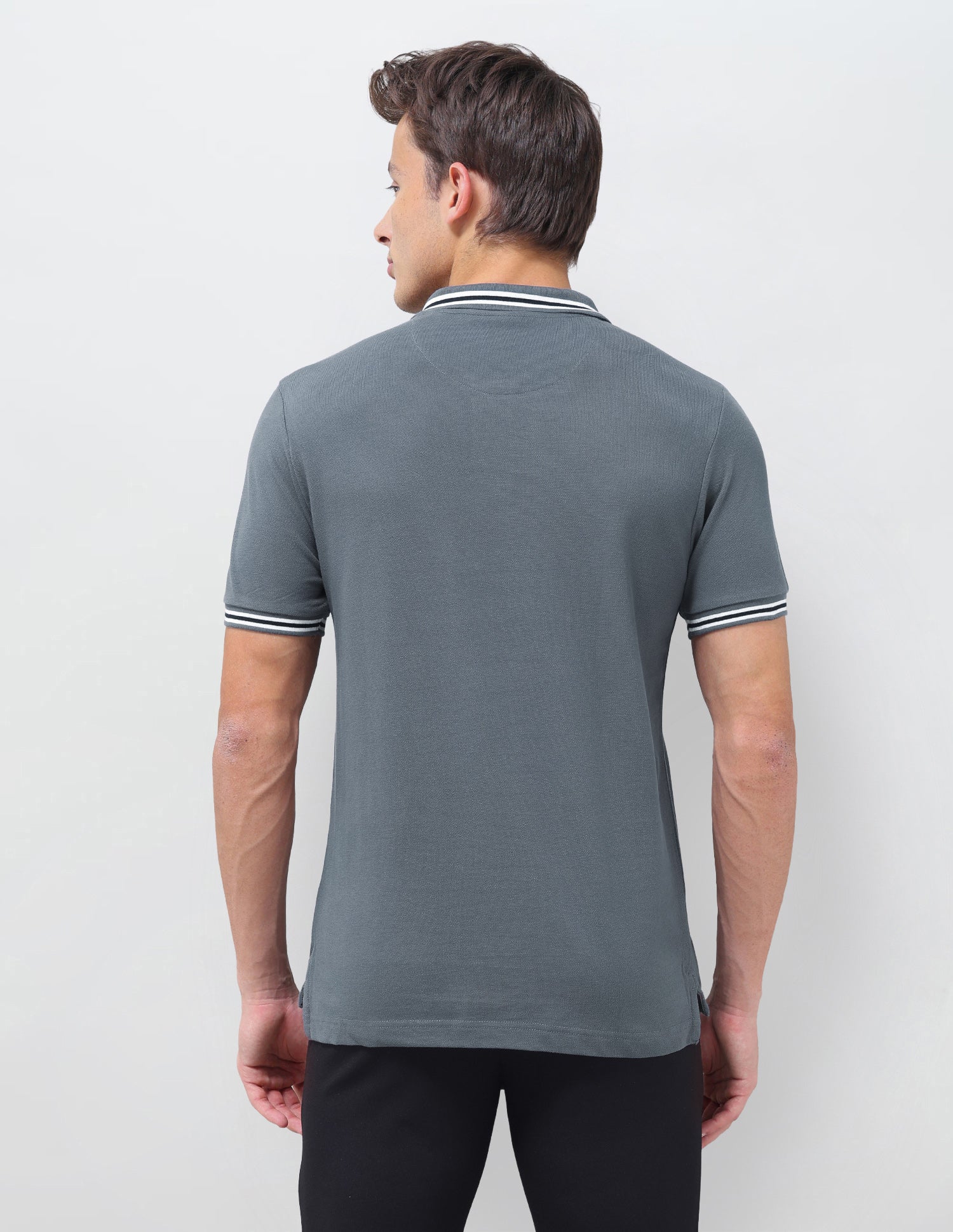 Solid Regular Fit Polo Shirt Dark Grey - U.S. Polo Assn. India | Large