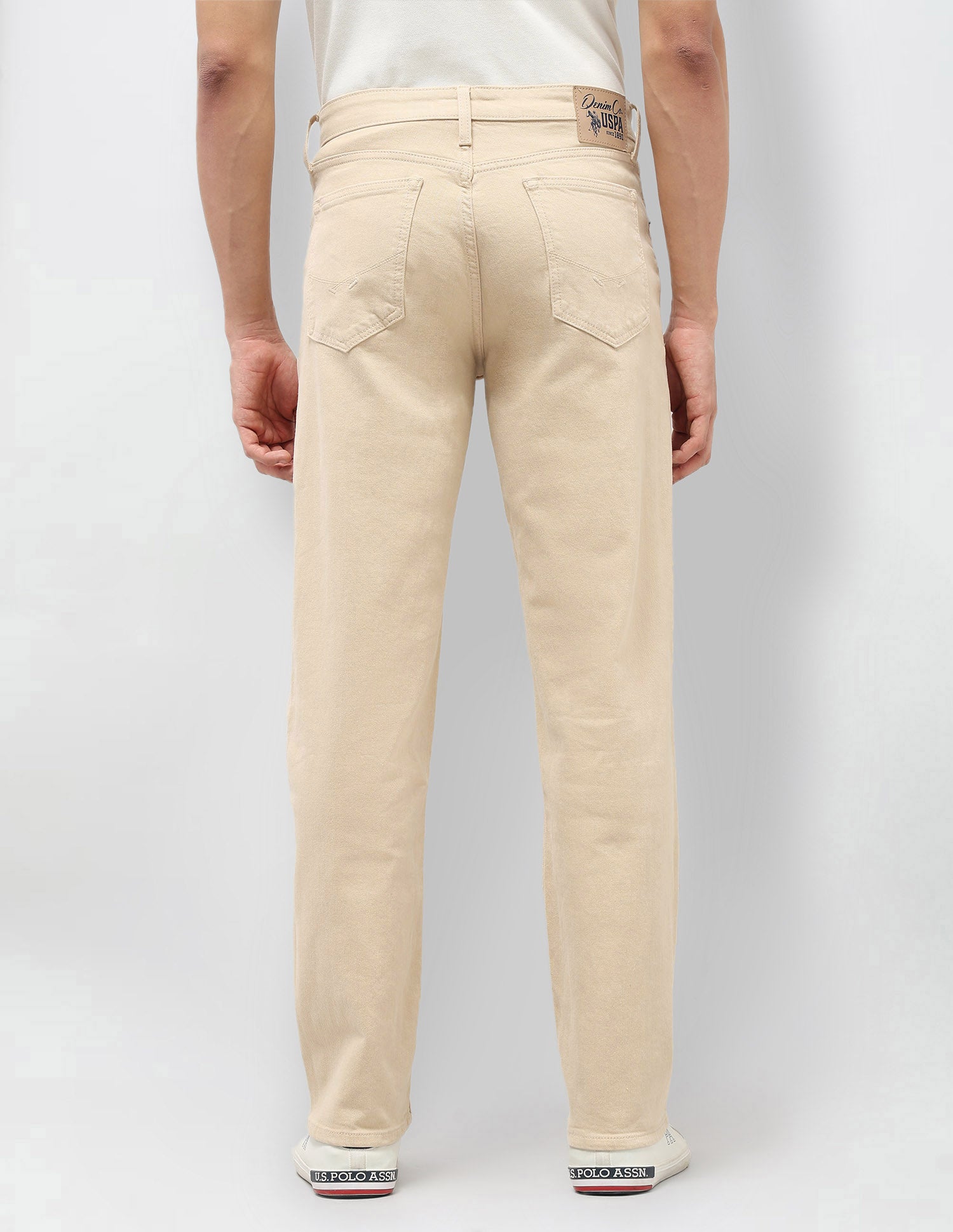 Shawn Relaxed Fit Beige Jeans Beige - U.S. POLO ASSN. | Large