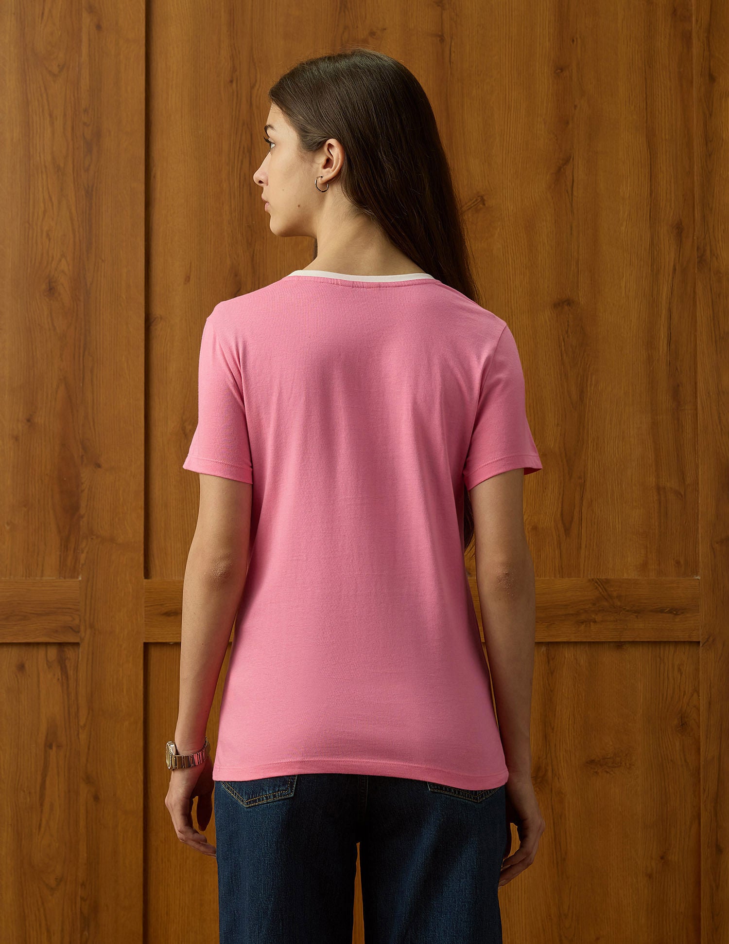 Crew Neck Regular Fit T-Shirt Pink - U.S. POLO ASSN. | Large