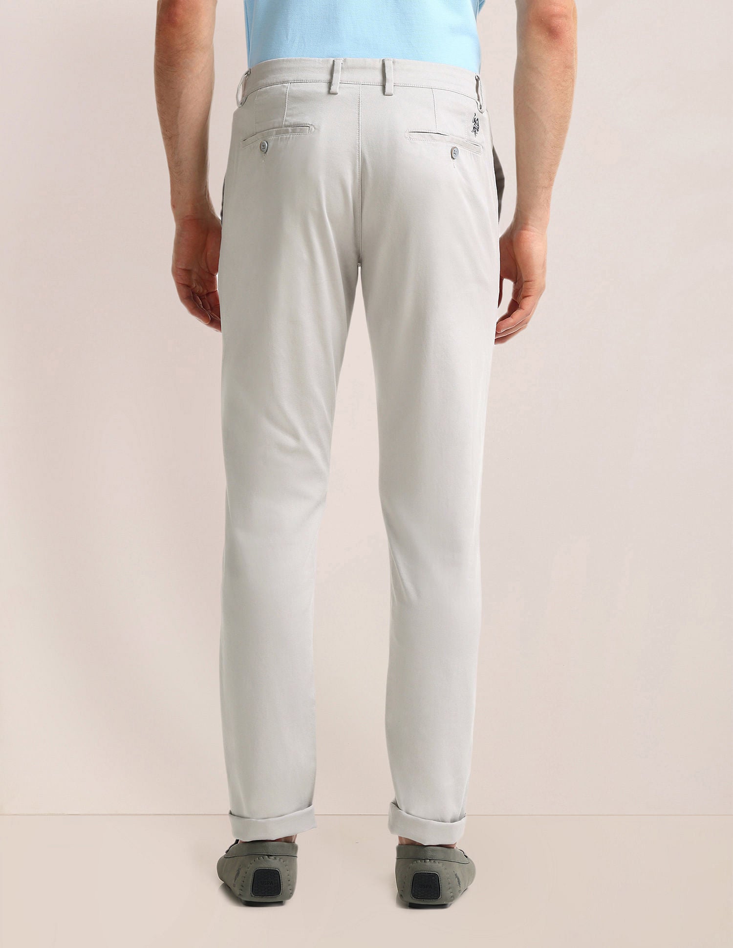 Austin Fit Solid Trousers Light-Grey - U.S. POLO ASSN. | Large