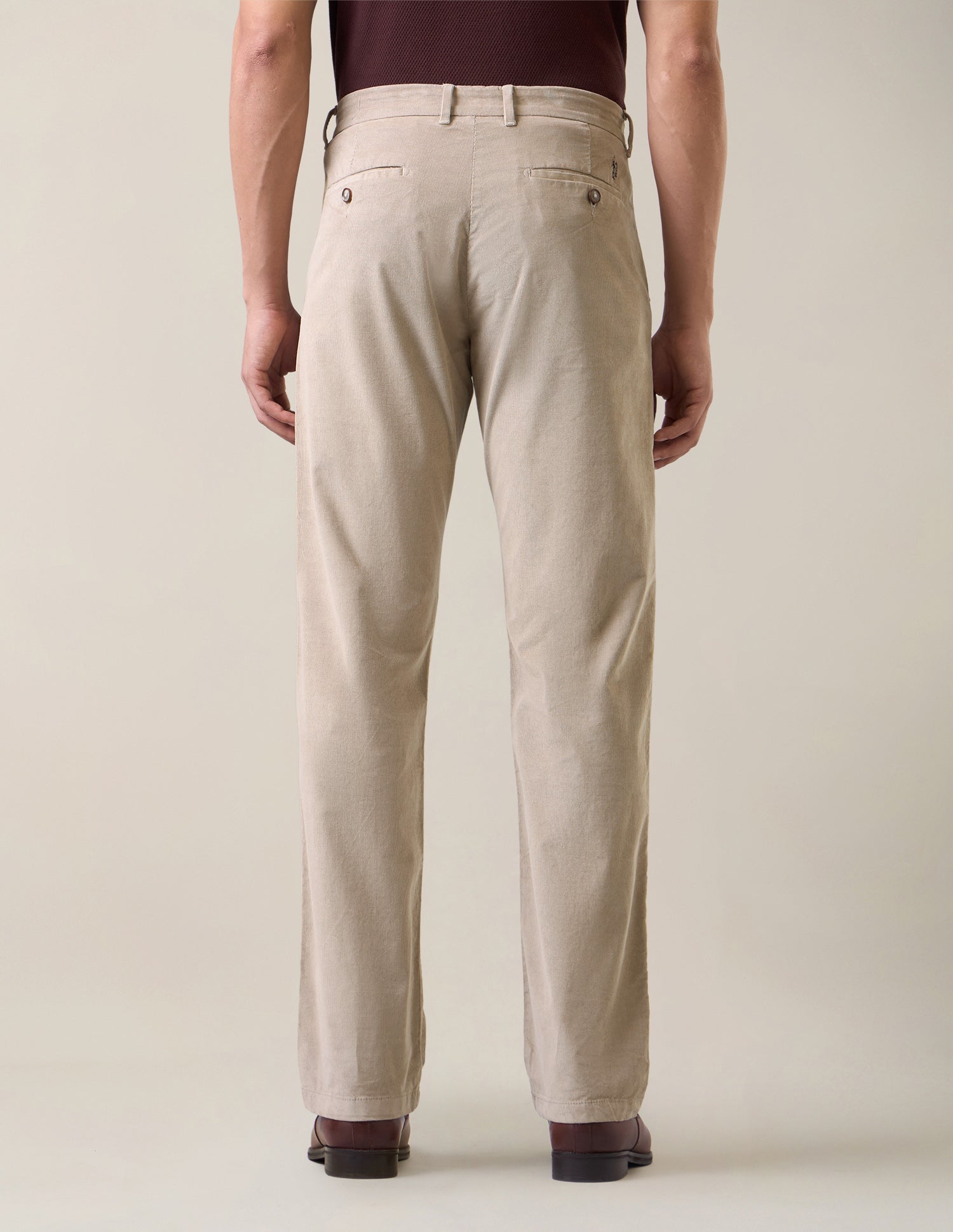 Riley Straight Fit Corduroy Trousers Beige - U.S. Polo Assn. India | Large