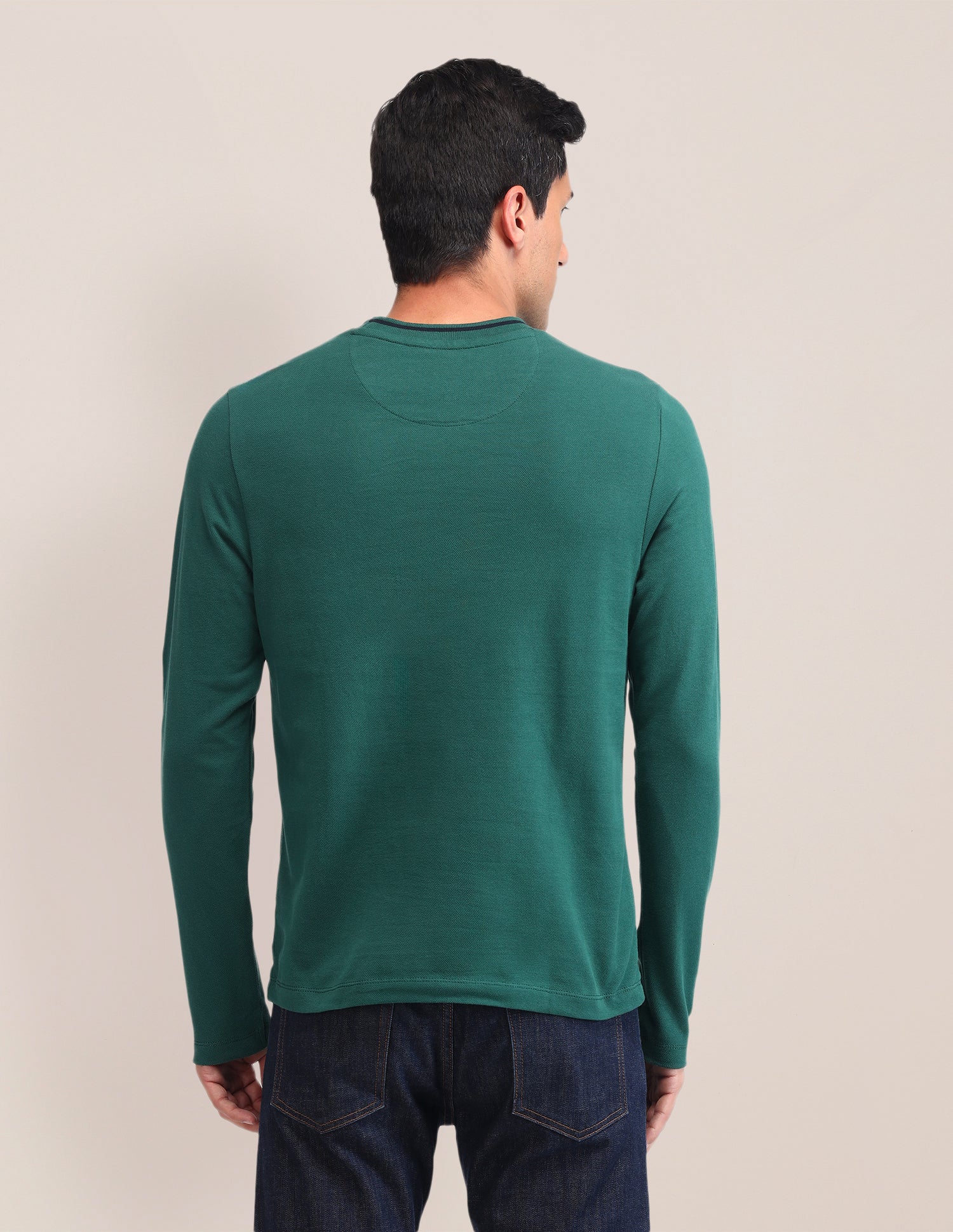 Solid Pattern Slim Fit T-Shirt Green - U.S. Polo Assn. India | Large