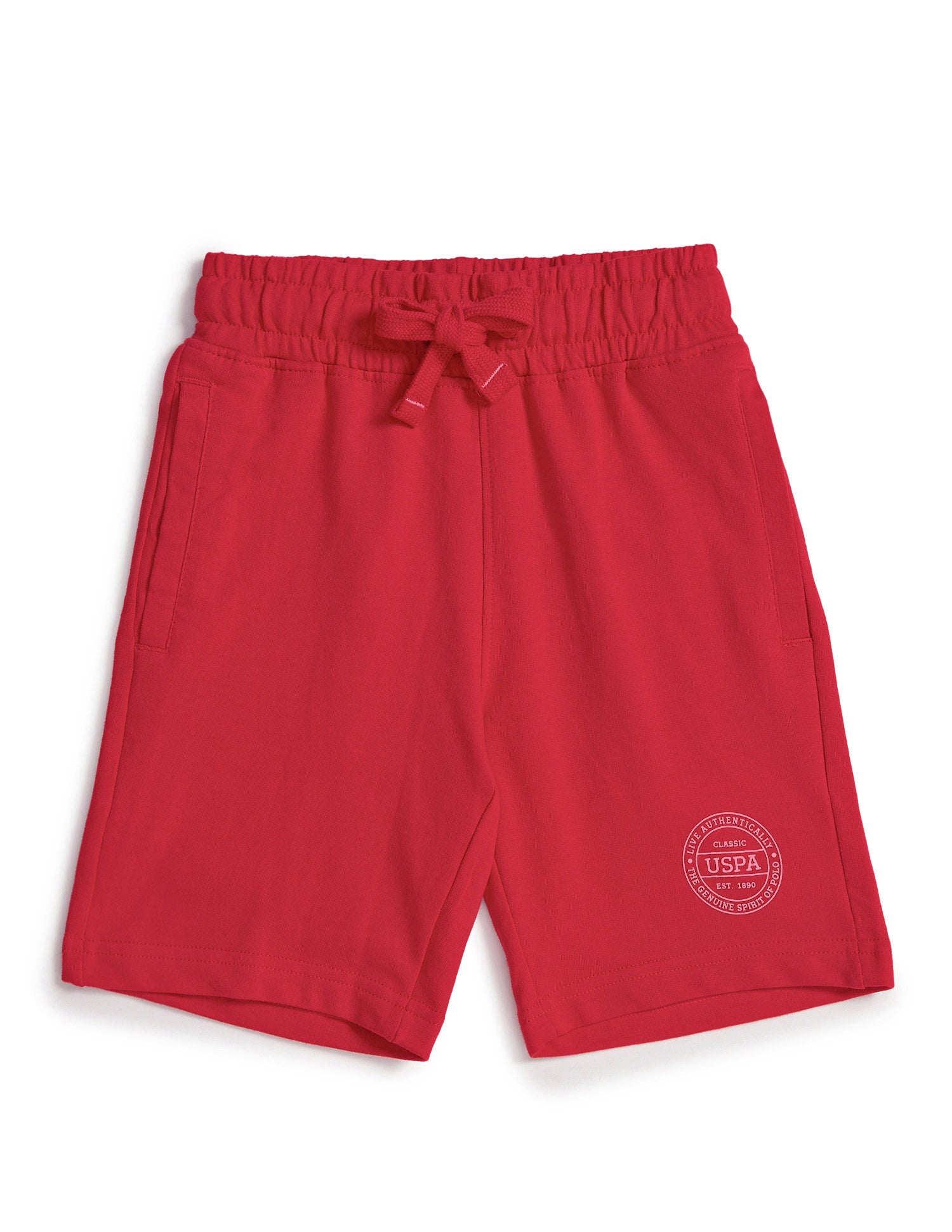 Pure Cotton Mid Rise IKSA Shorts - Pack Of 1 Red - U.S. POLO ASSN. | Large