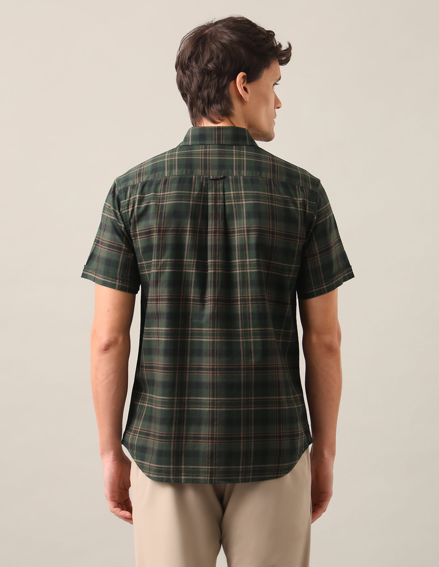 Tartan Checked Tailored Fit Shirt Green - U.S. Polo Assn. India | Large
