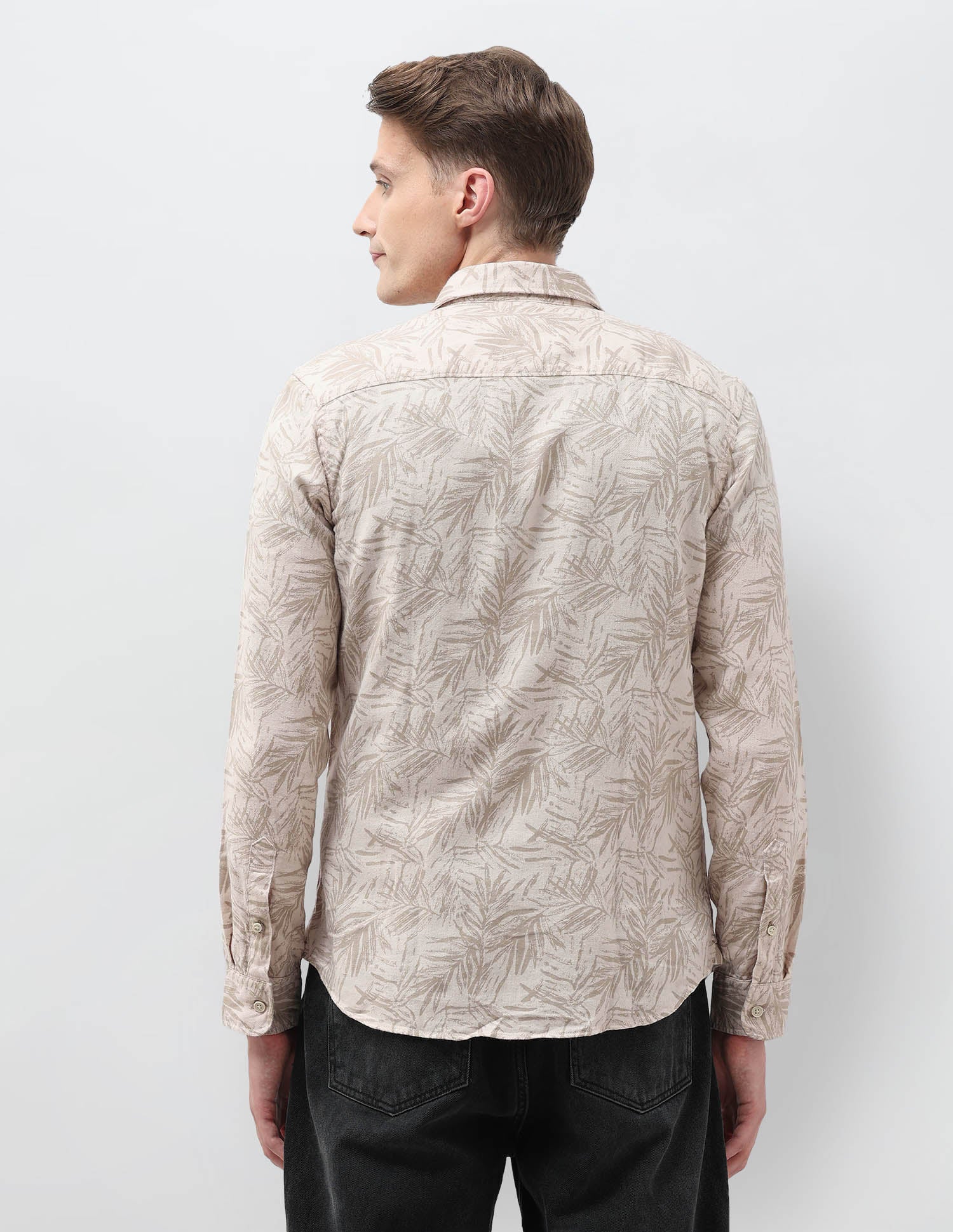 Tropical Printed Regular Fit Shirt Beige - U.S. Polo Assn. India | Large