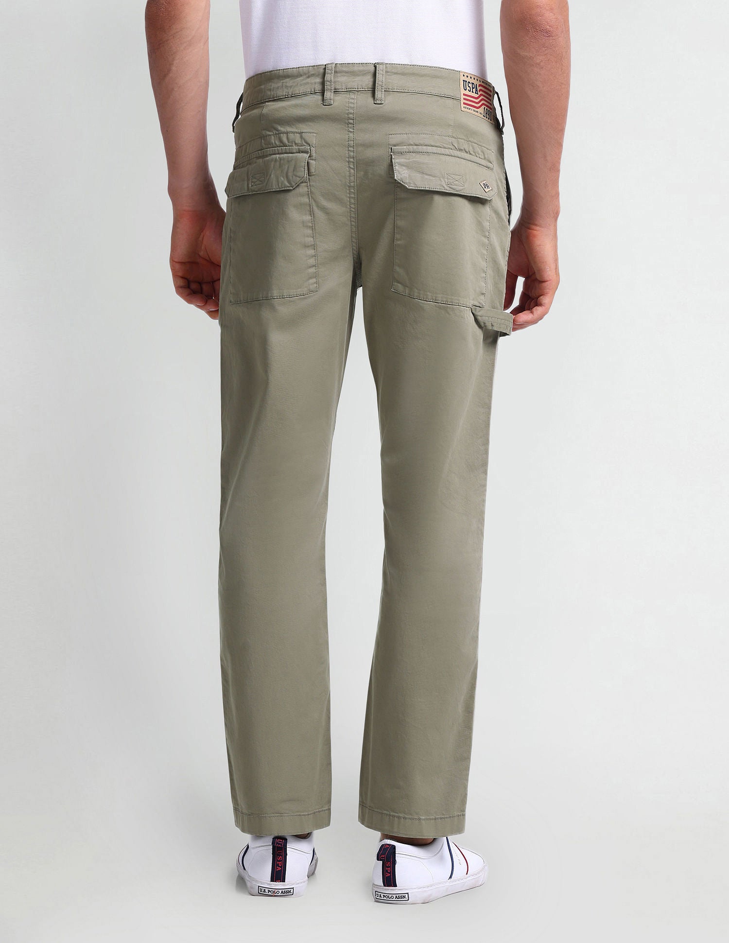 Slim Tapered Twill Trousers Olive - U.S. Polo Assn. India | Large