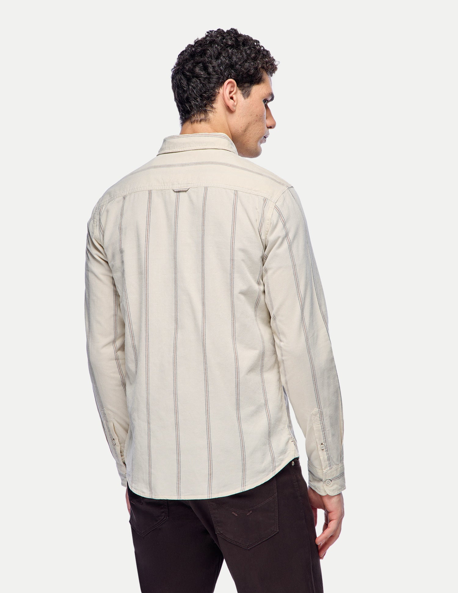 Vertical Striped Corduroy Shirt Ivory - U.S. Polo Assn. India | Large