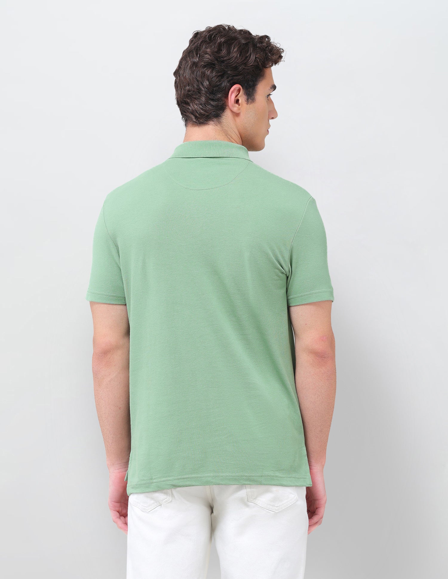 Solid Slim Fit Polo Shirt Light Green - U.S. Polo Assn. India | Large