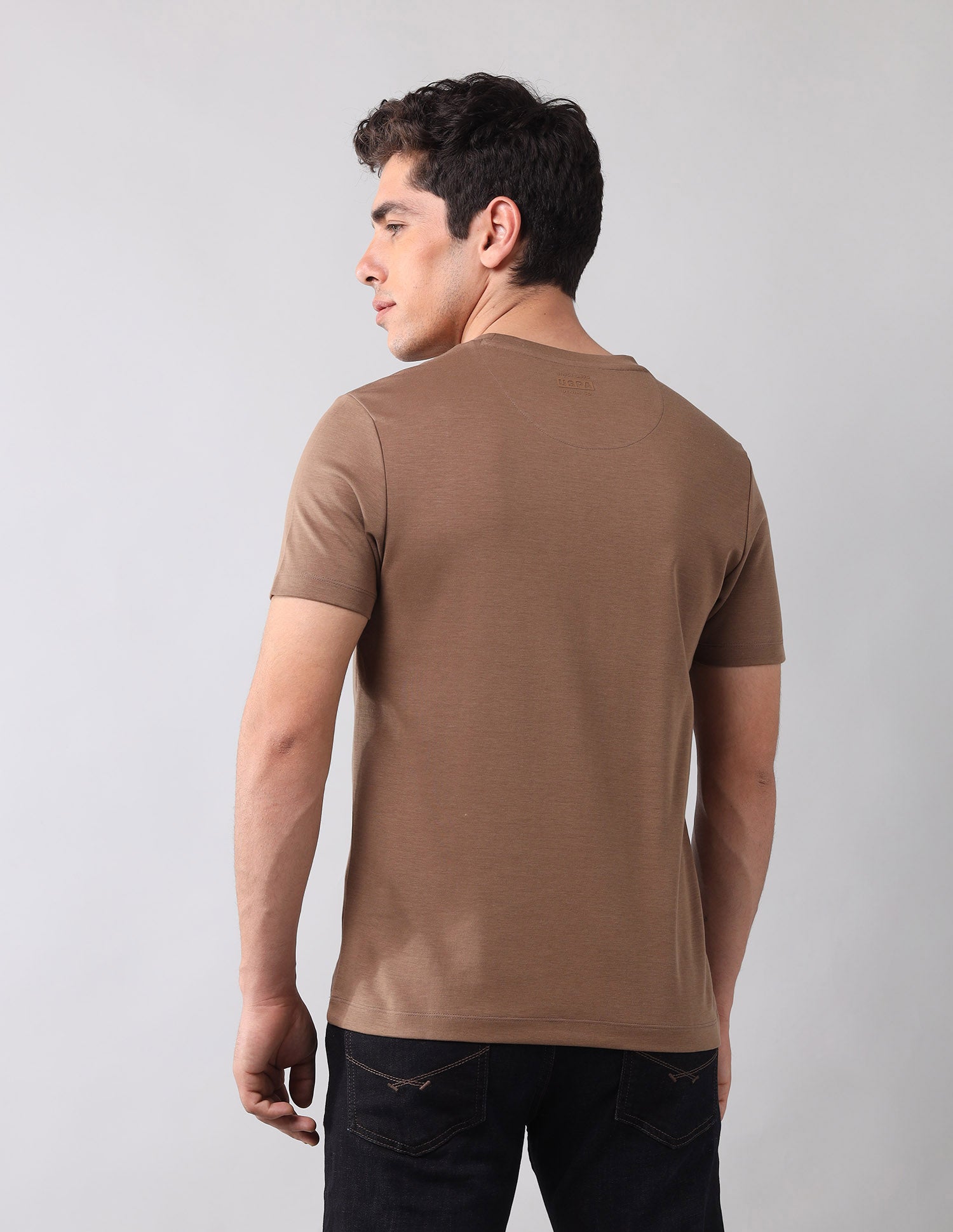 Brand Embossed Black Label T-Shirt Brown - U.S. Polo Assn. India | Large