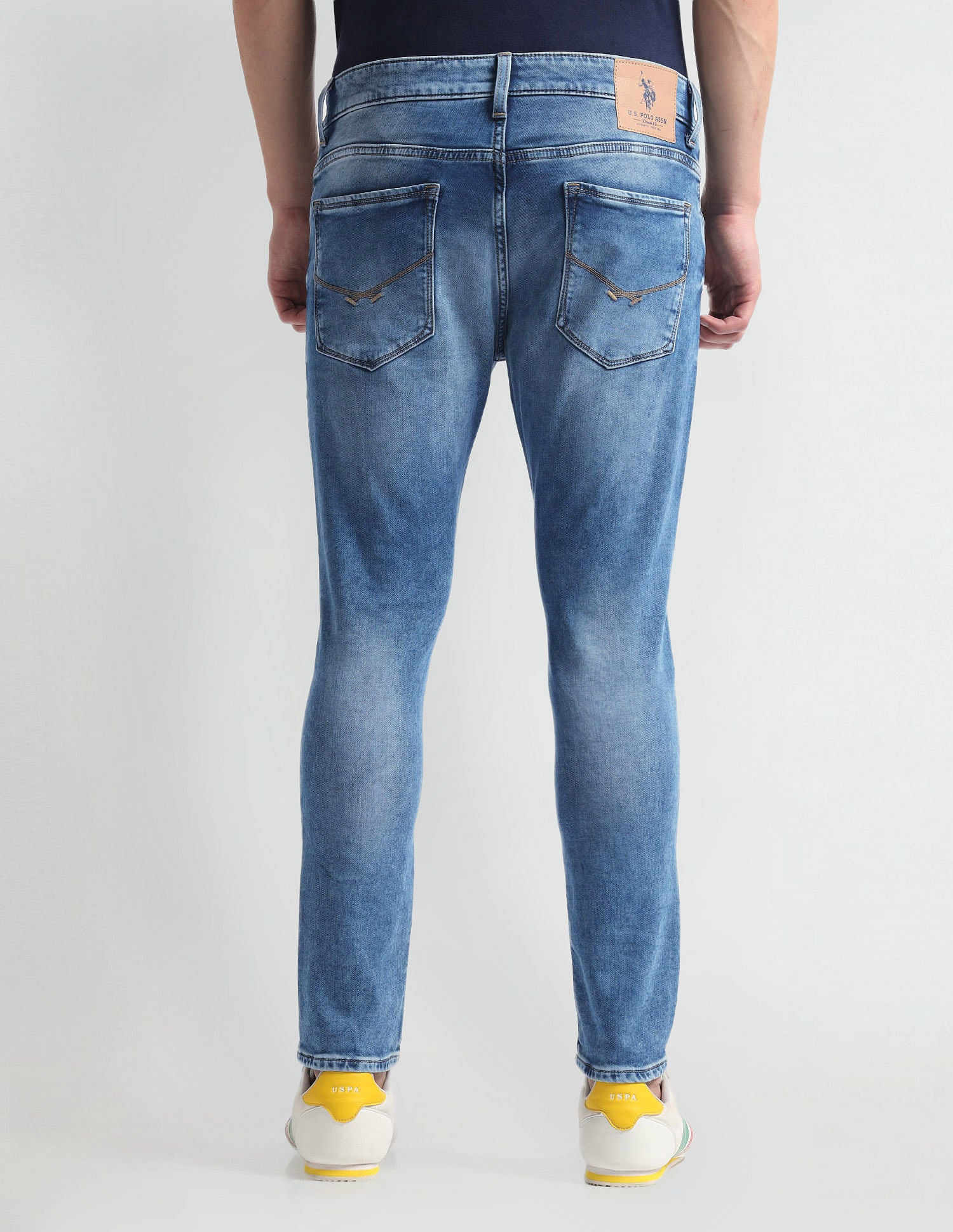 Henry Tapered Cropped Fit Blue Jeans Blue - U.S. Polo Assn. India | Large