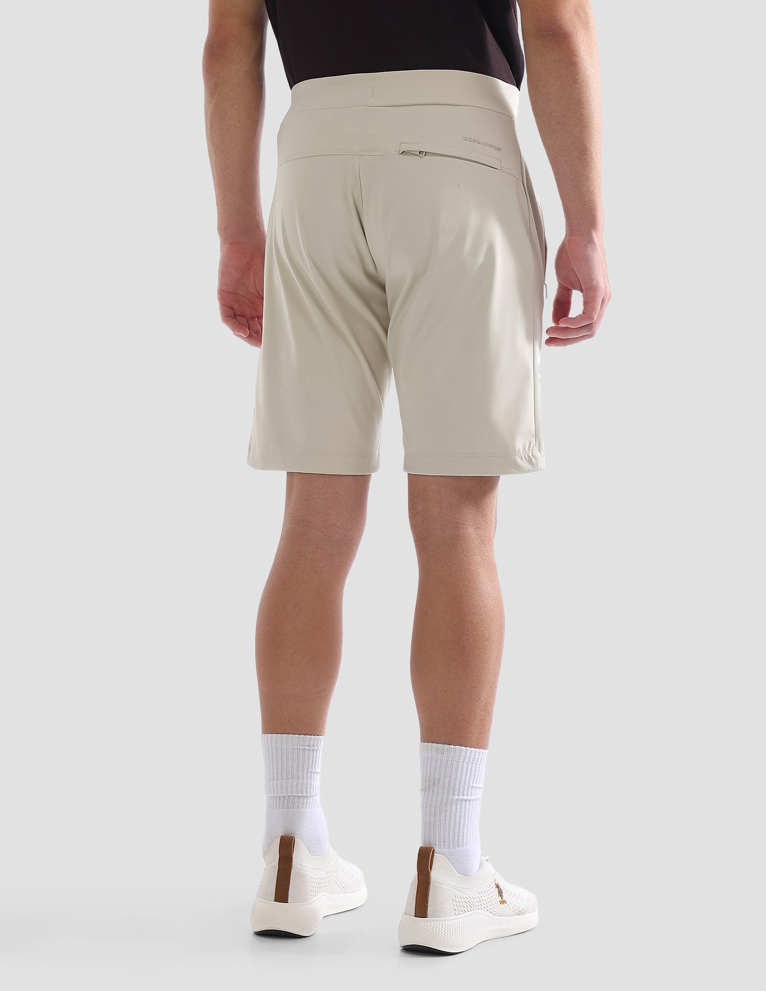 Slim Fit Mid Rise Active Shorts Beige - U.S. Polo Assn. India | Large