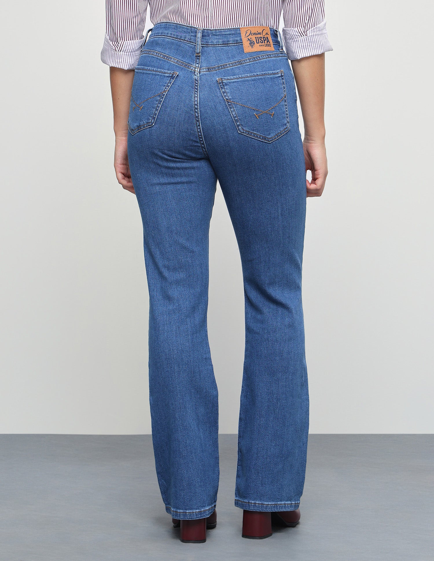 High Rise Bootcut Fit Jeans Blue - U.S. Polo Assn. India | Large
