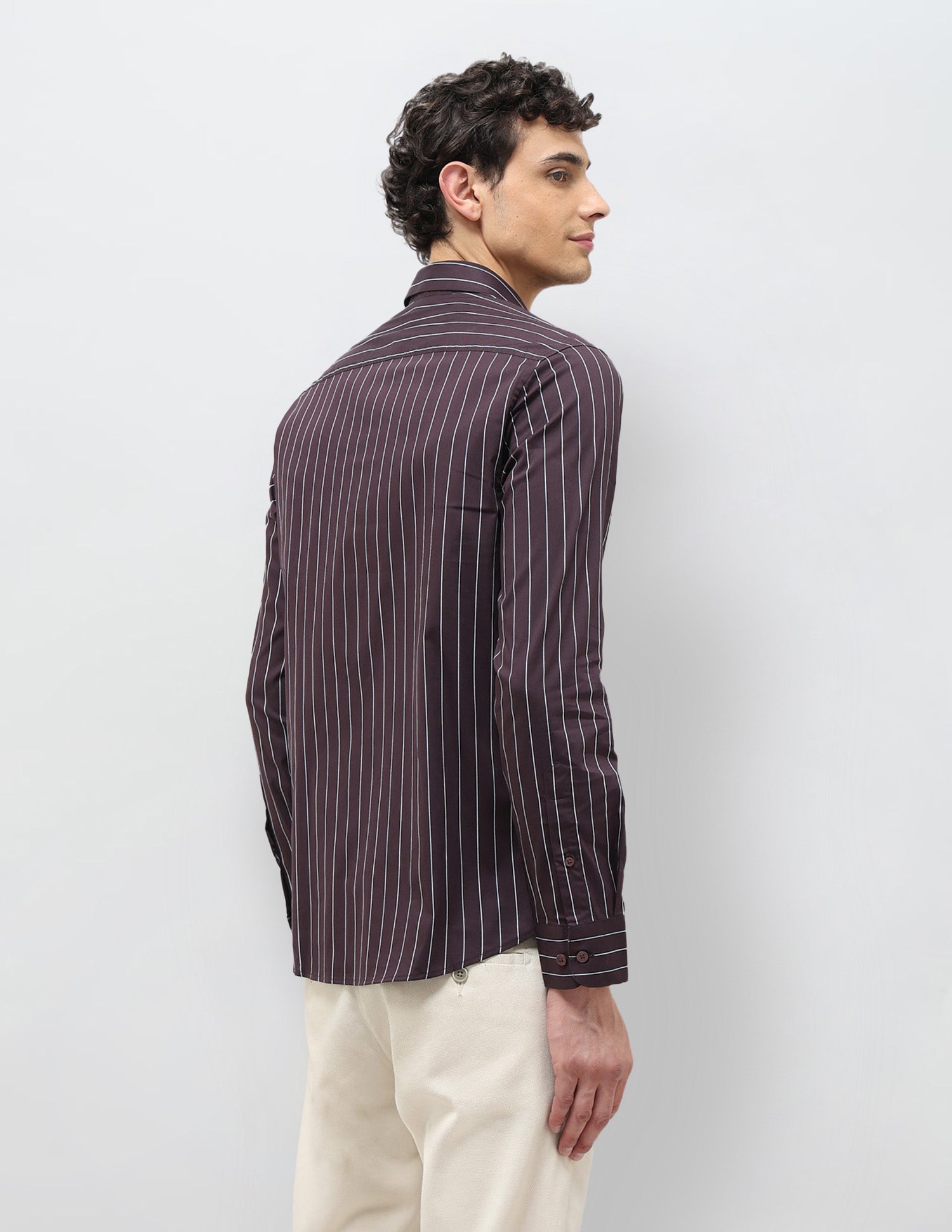 Vertical Striped Tailored Fit Shirt Wine - U.S. POLO ASSN. | Large