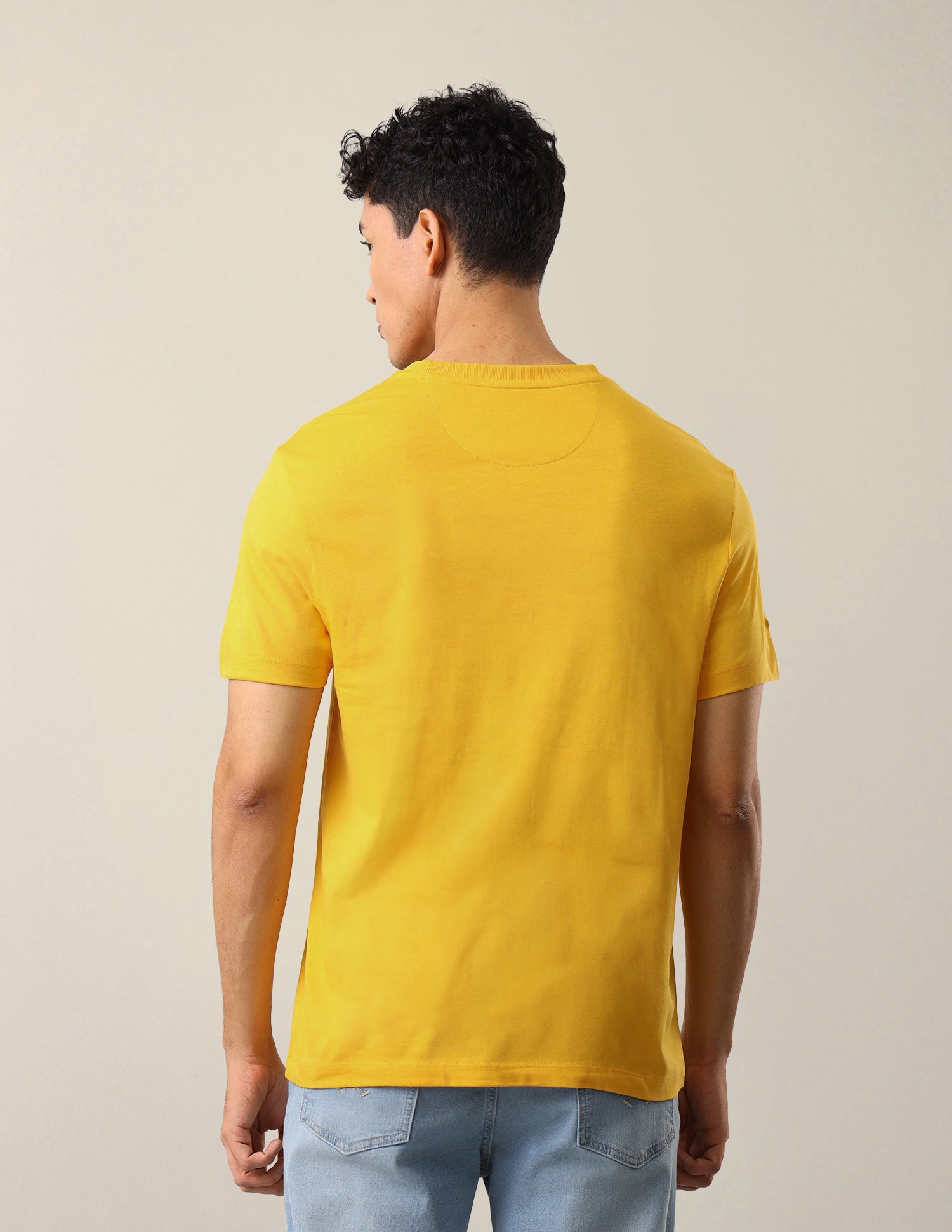 Graphic Brand Printed Slim Fit T-Shirt Yellow - U.S. Polo Assn. India | Large