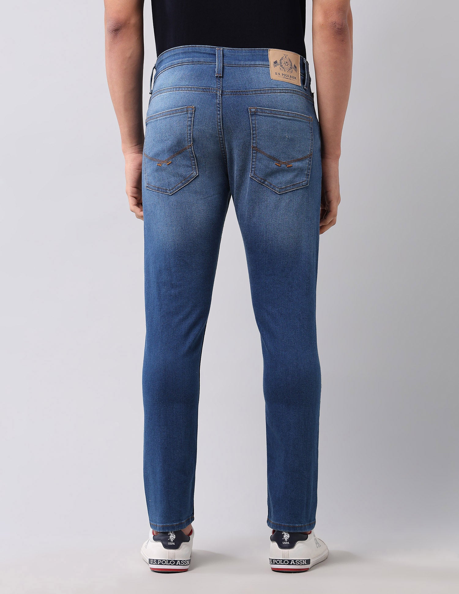 Henry Tapered Fit Blue Jeans Med Blue - U.S. POLO ASSN. | Large