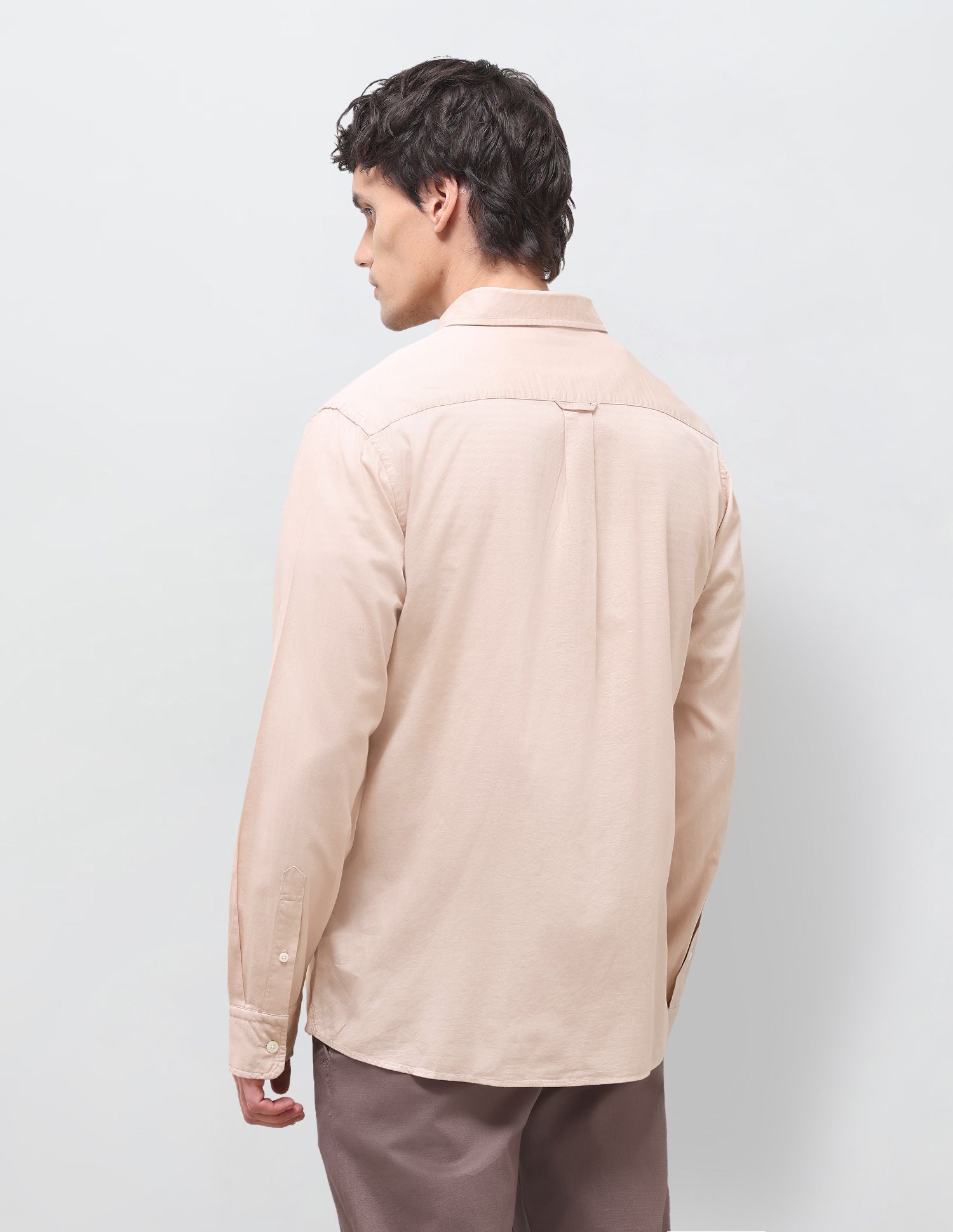 Twill Solid Shirt Beige - U.S. Polo Assn. India | Large