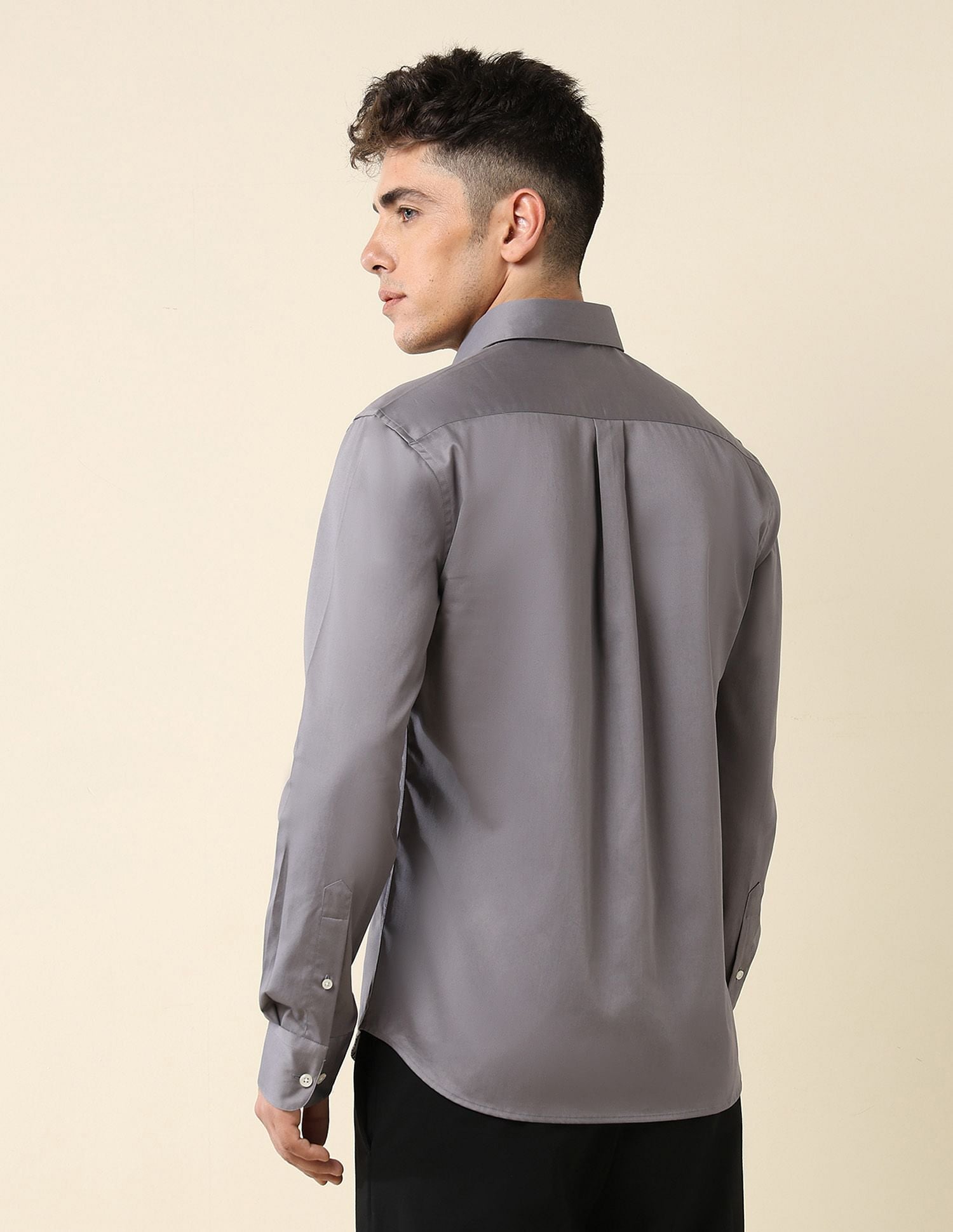 Tailored Fit Satin Shirt Grey - U.S. Polo Assn. India | Large