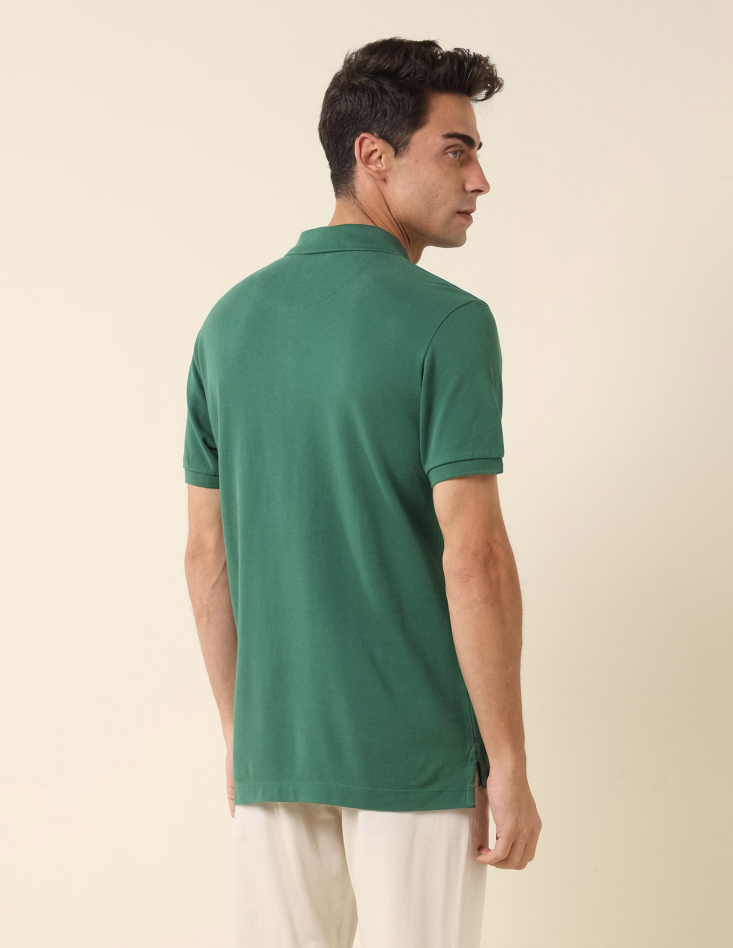 Slim Fit Pure Cotton Polo Shirt Dark Green - U.S. Polo Assn. India | Large