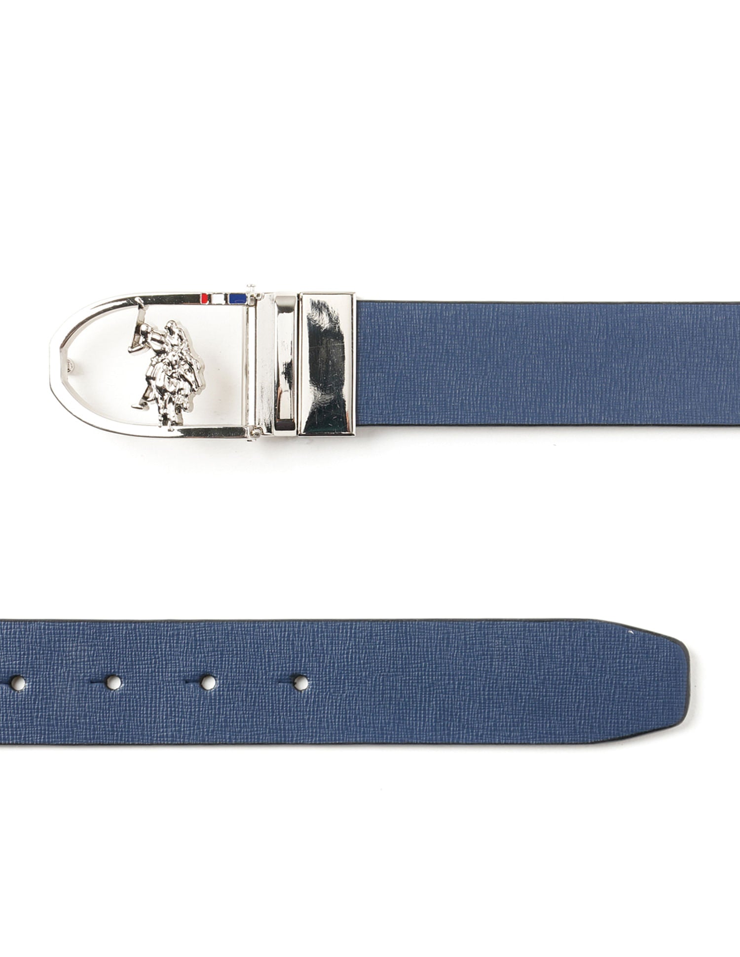 Men Leather Reversible Belt Blue and Brown - U.S. Polo Assn. India | Large