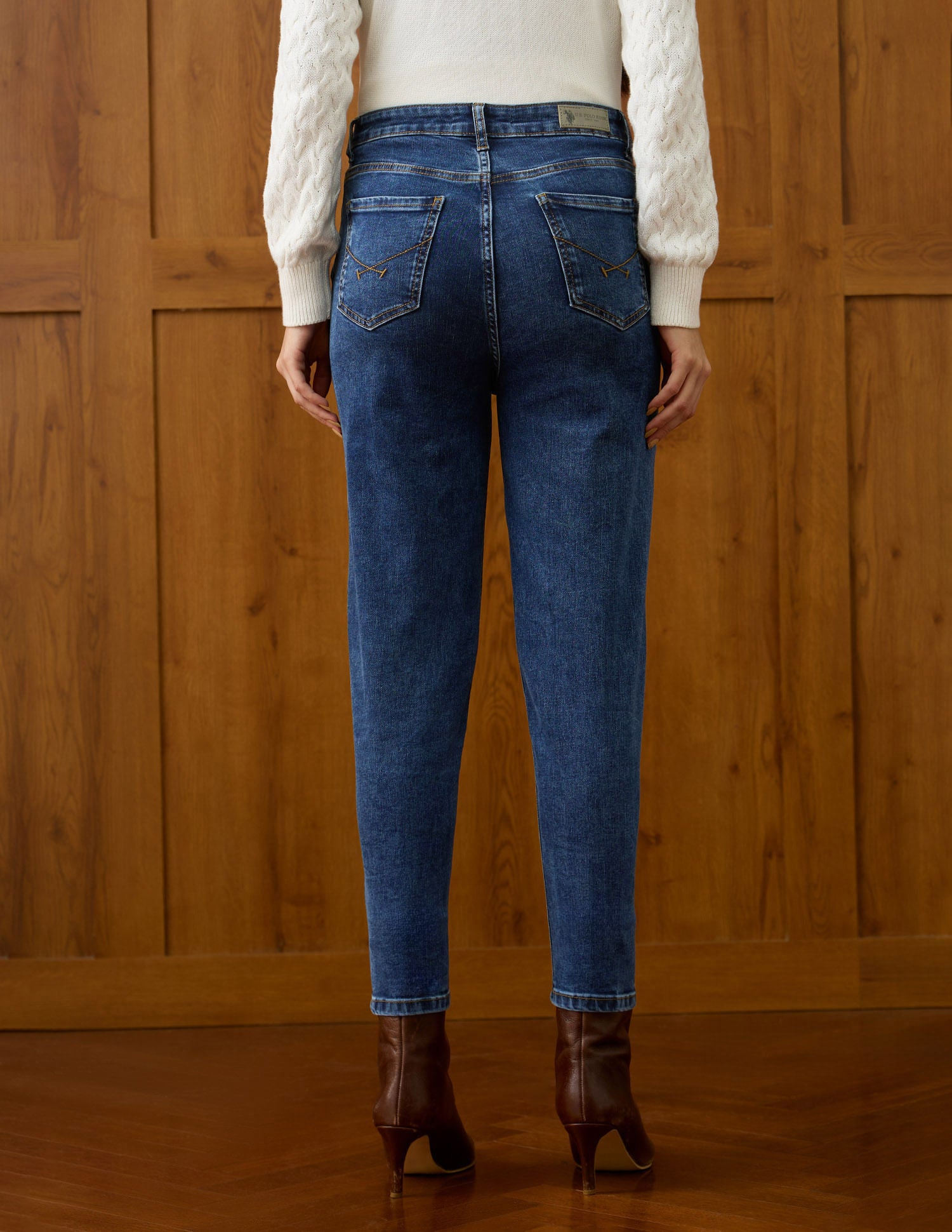 High Rise Carrot Fit Jeans Blue - U.S. POLO ASSN. | Large