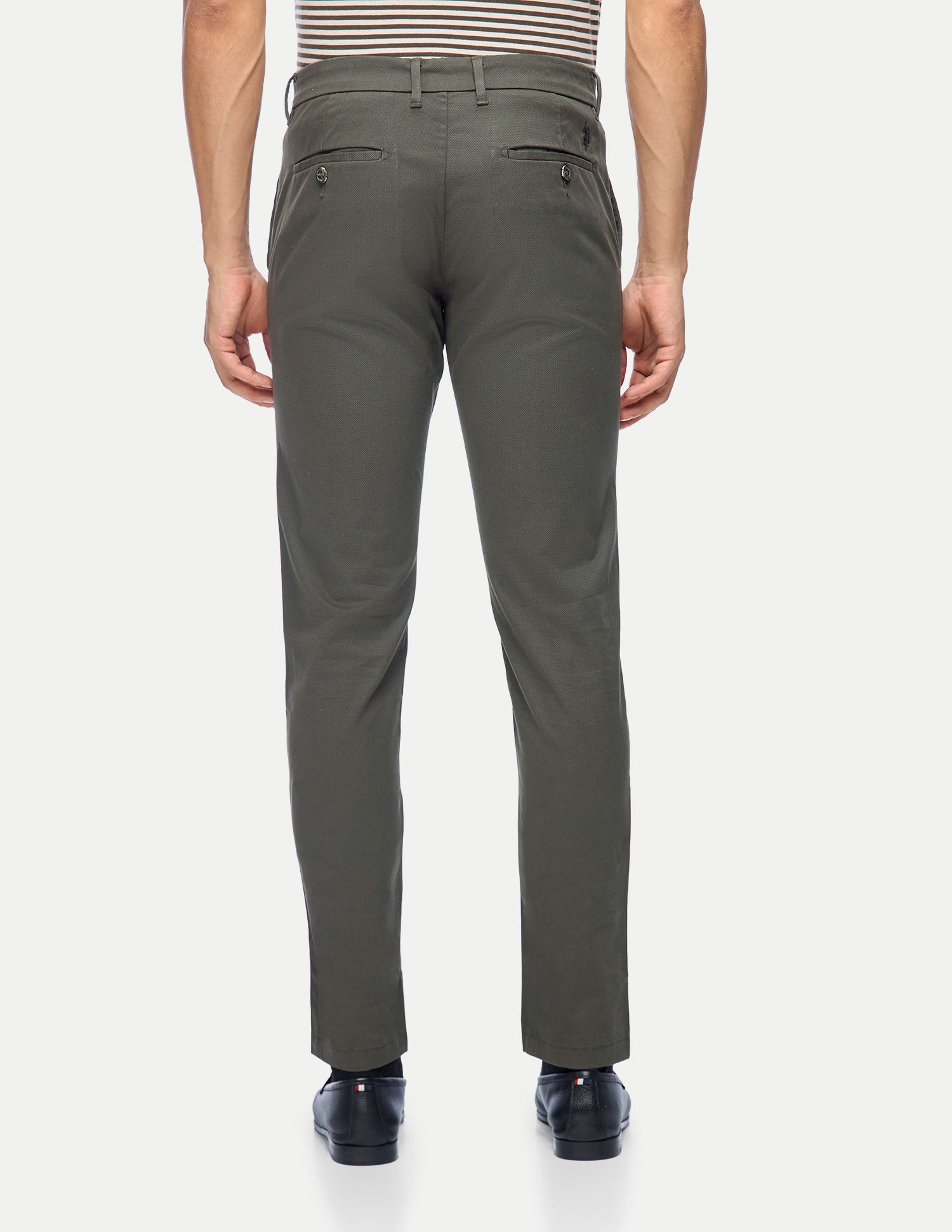 Austin Slim Fit Twill Trousers Dark Olive - U.S. Polo Assn. India | Large