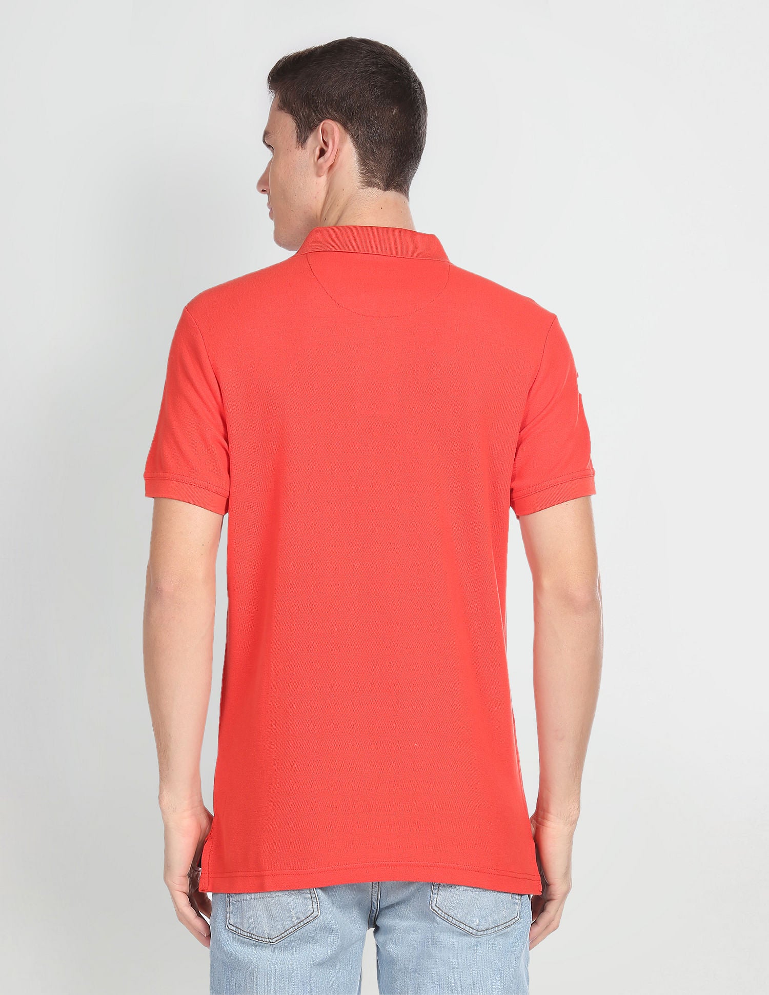 Solid Muscle Fit Polo Shirt Orange - U.S. Polo Assn. India | Large