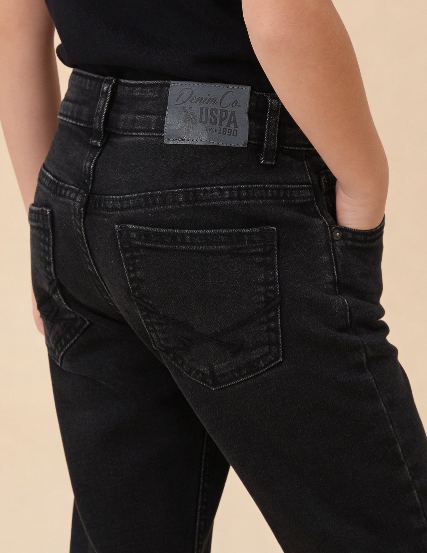 Mid Rise Relaxed Fit Jeans Black - U.S. Polo Assn. India | Large