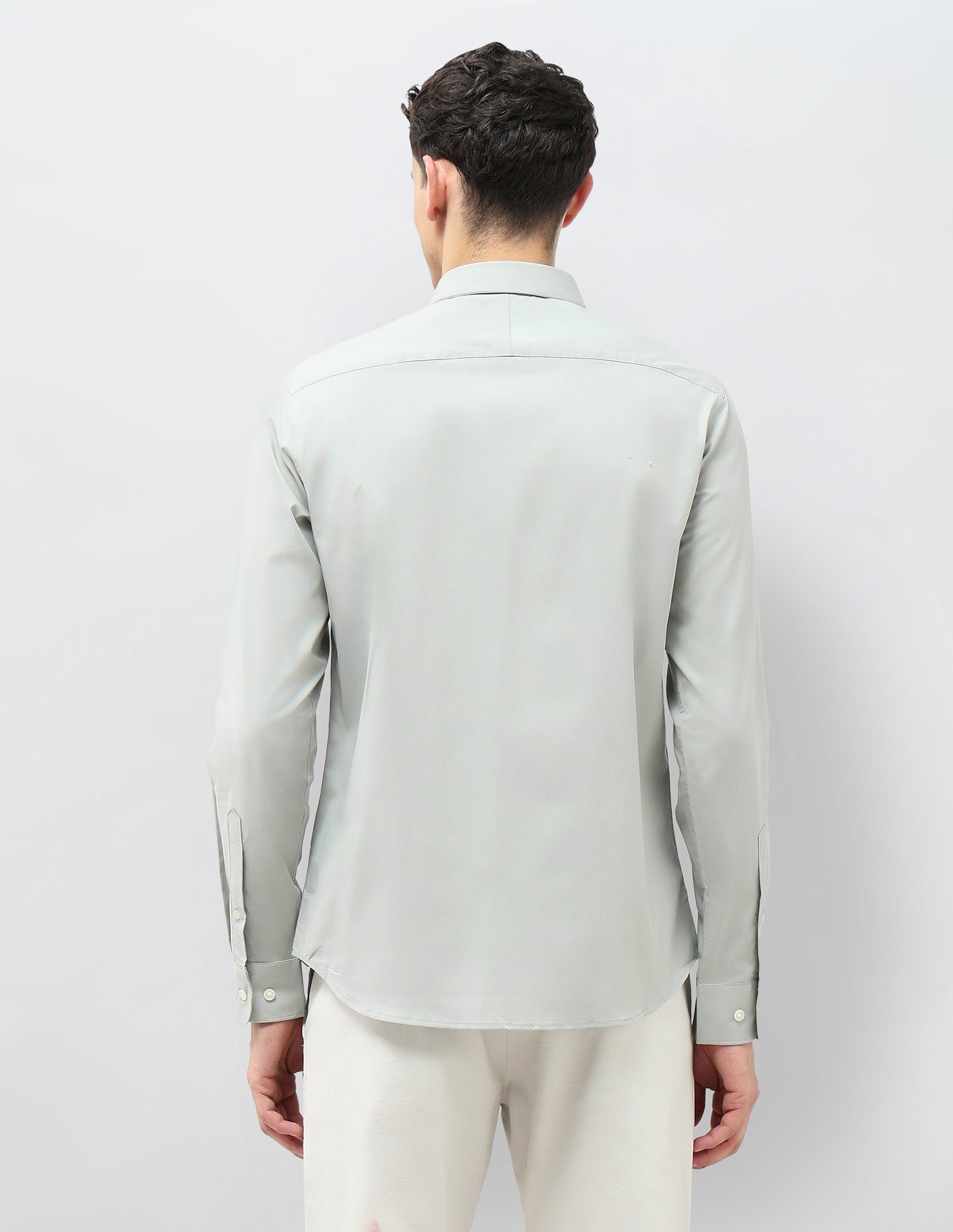 Tailored Fit Solid Shirt Light Green - U.S. POLO ASSN. | Large