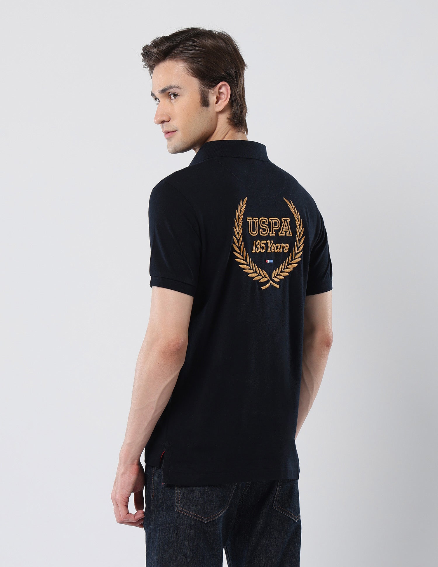 Brand Embroidered 135 Anniversary Polo Shirt Navy - U.S. Polo Assn. India | Large