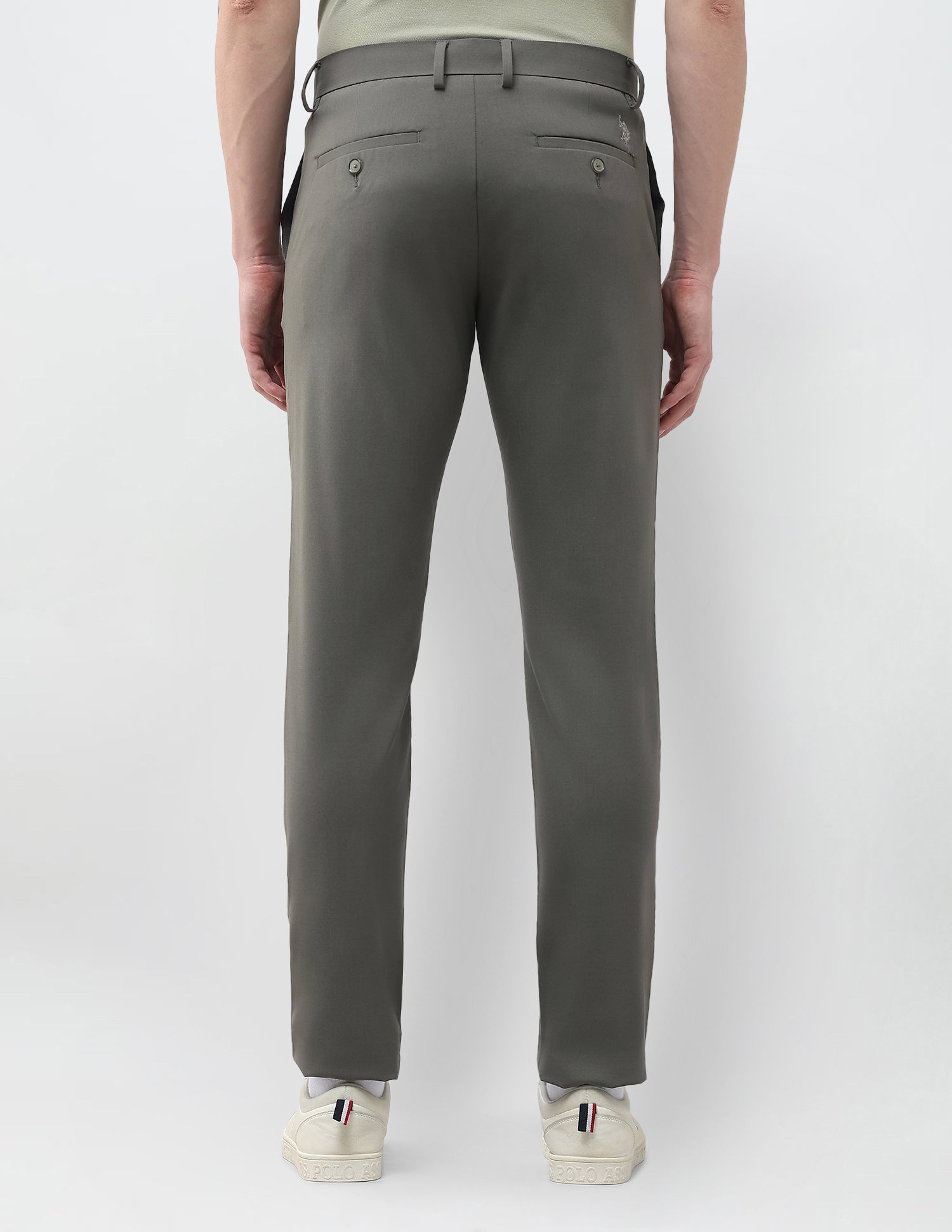 Austin Slim Fit Mid Rise Trousers Mid Green - U.S. Polo Assn. India | Large