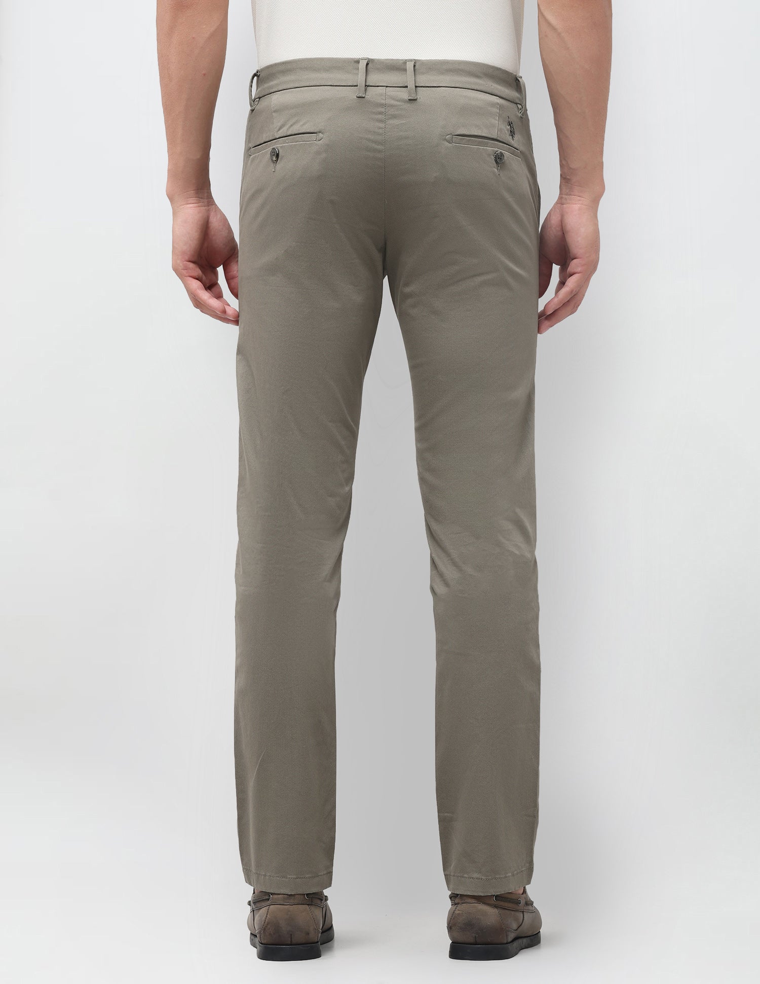 Denver Slim Fit All Over Printed Trousers Sage - U.S. Polo Assn. India | Large