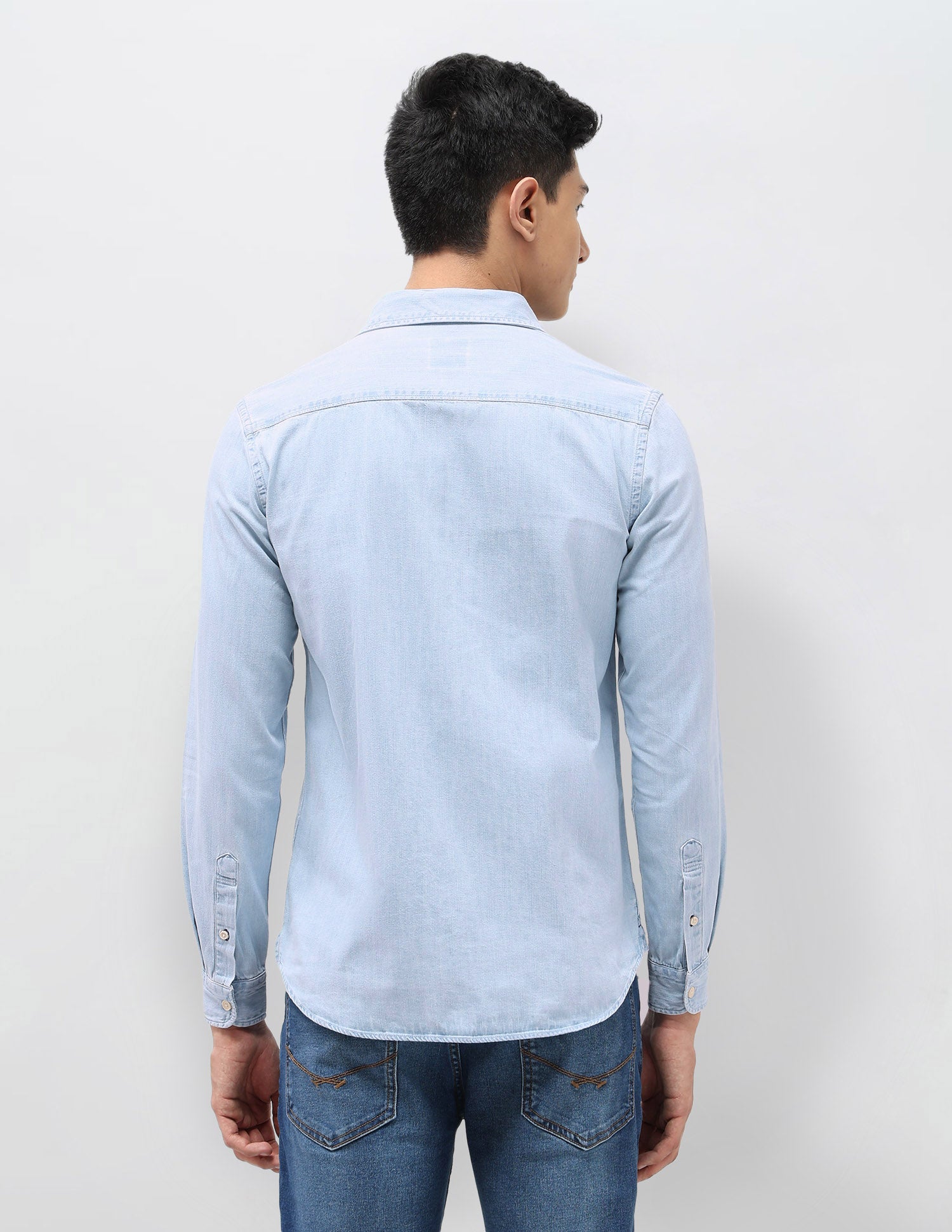 Twill Pure Cotton Shirt Light Indigo - U.S. POLO ASSN. | Large